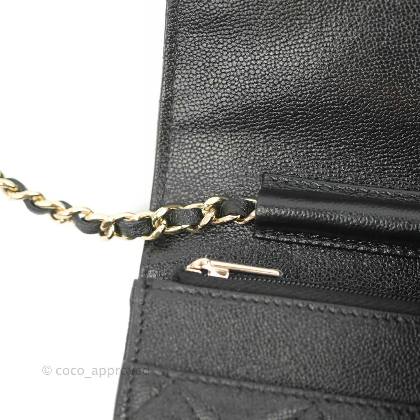 Chanel Quilted Wallet on Chain WOC Black Caviar Gold Hardware