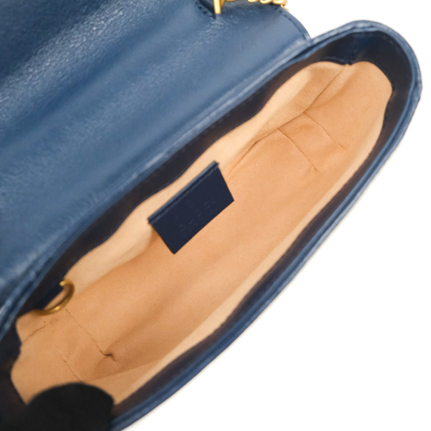 Gucci GG Marmont Matelassé Leather Super Mini Bag Navy White