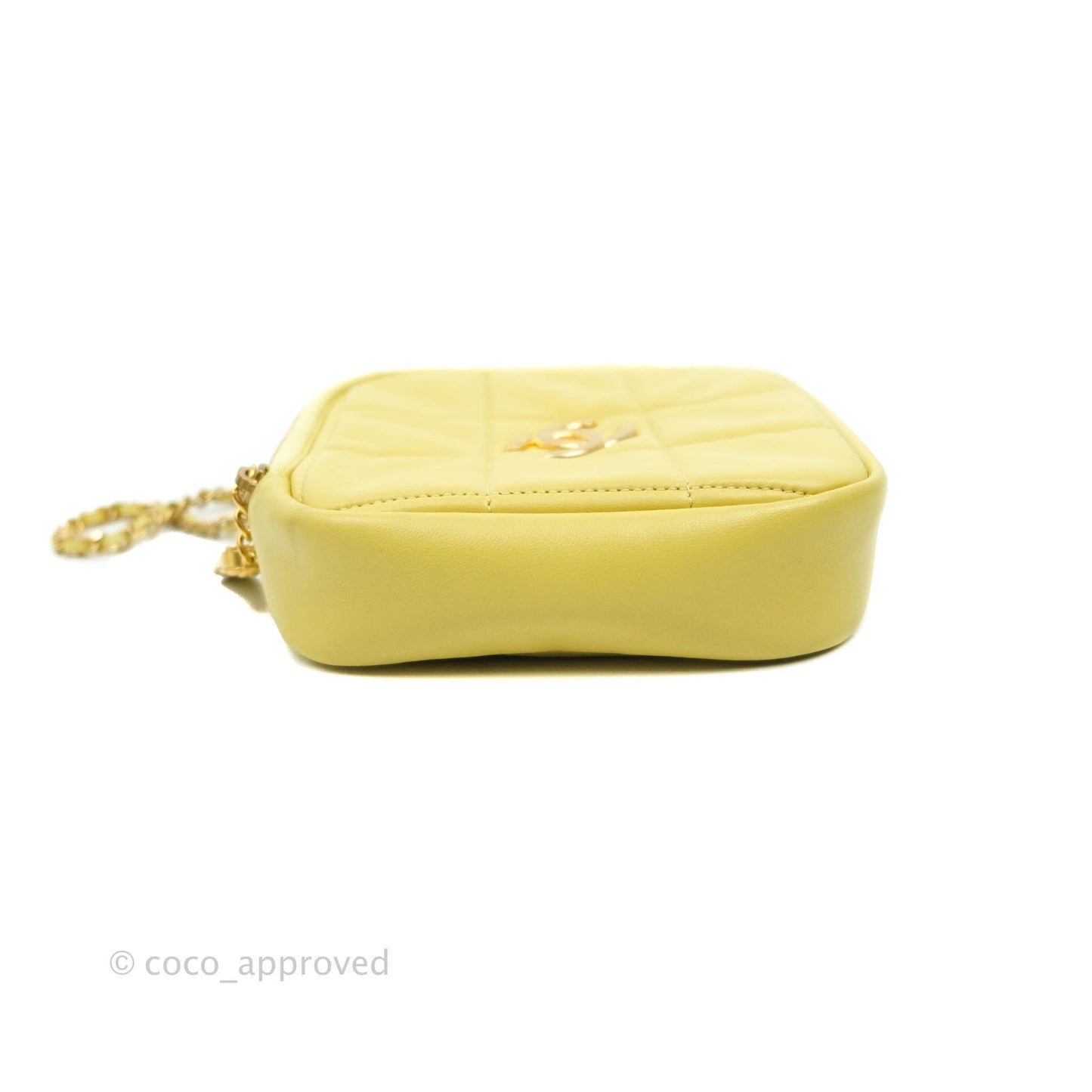 Chanel Quilted Diamond Cut Small Lambskin Yellow Gold Hardware Flap Bag
