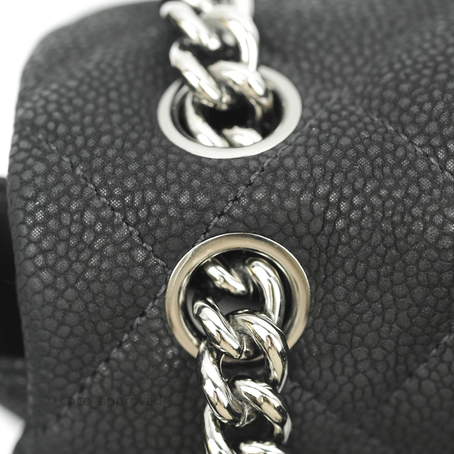 Chanel Lady Pearly Flap Bag Black Caviar Silver Hardware