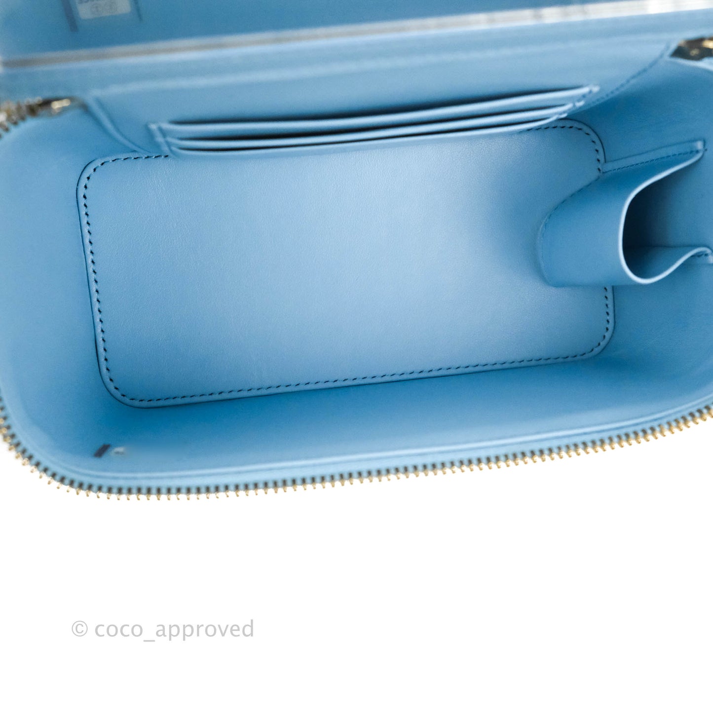 Chanel Vanity with Chain Blue Caviar Gold Hardware 22S