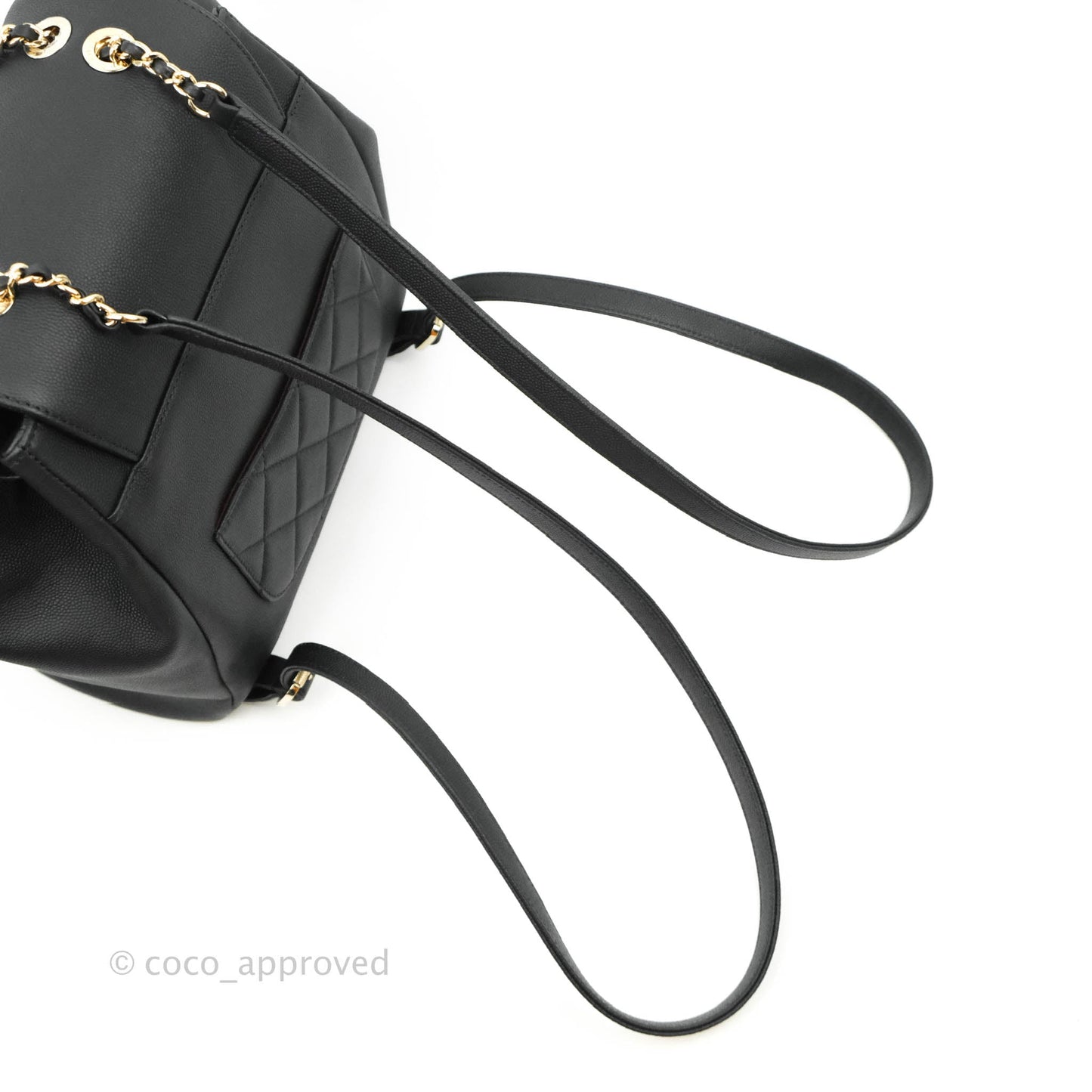 Chanel Quilted Business Affinity Backpack Black Caviar Gold Hardware