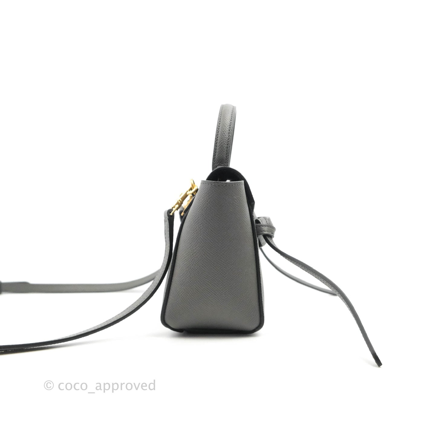 Celine Pico Belt Bag Grey Grained Calfskin Gold Hardware