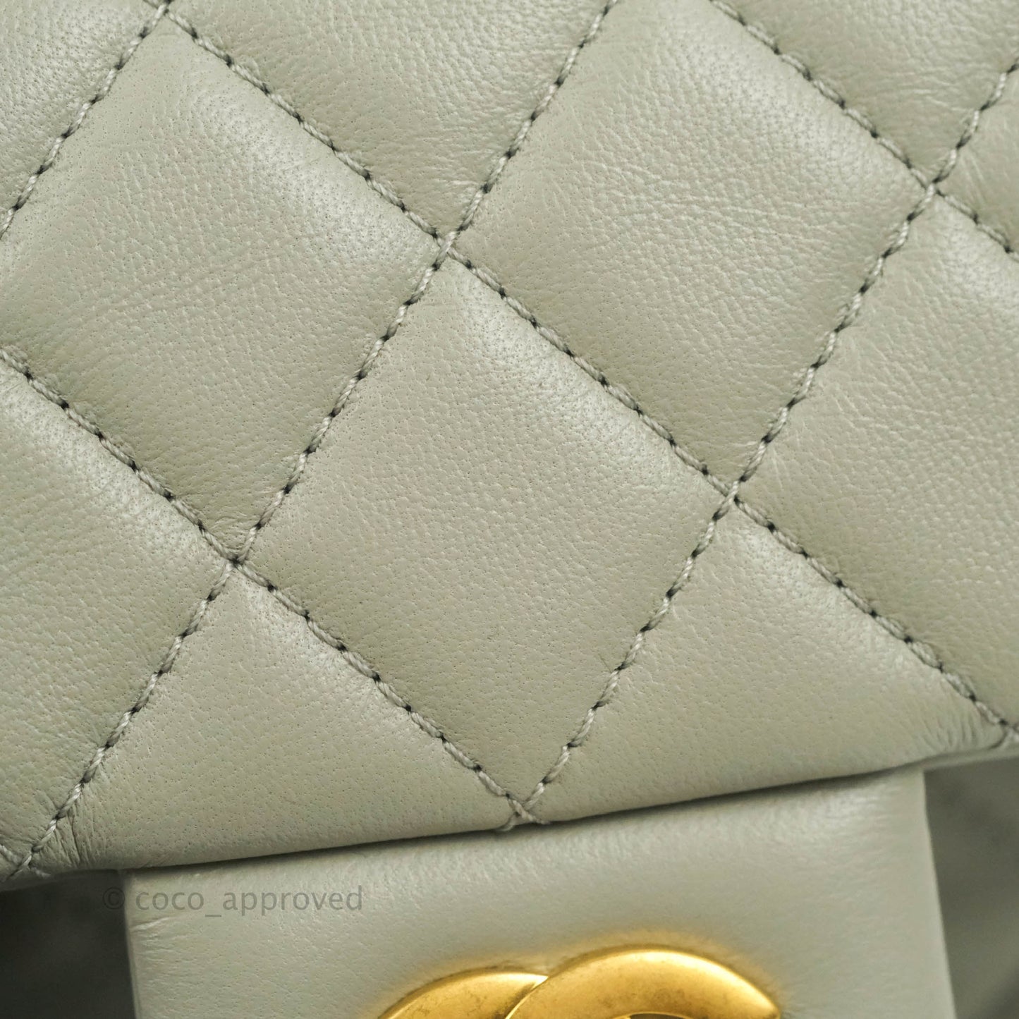 Chanel Mini Rectangular Pearl Crush Quilted Grey Lambskin Aged Gold Hardware 22C