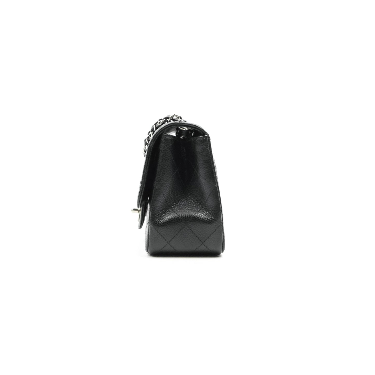 Chanel Mini Square Black Caviar Silver Hardware