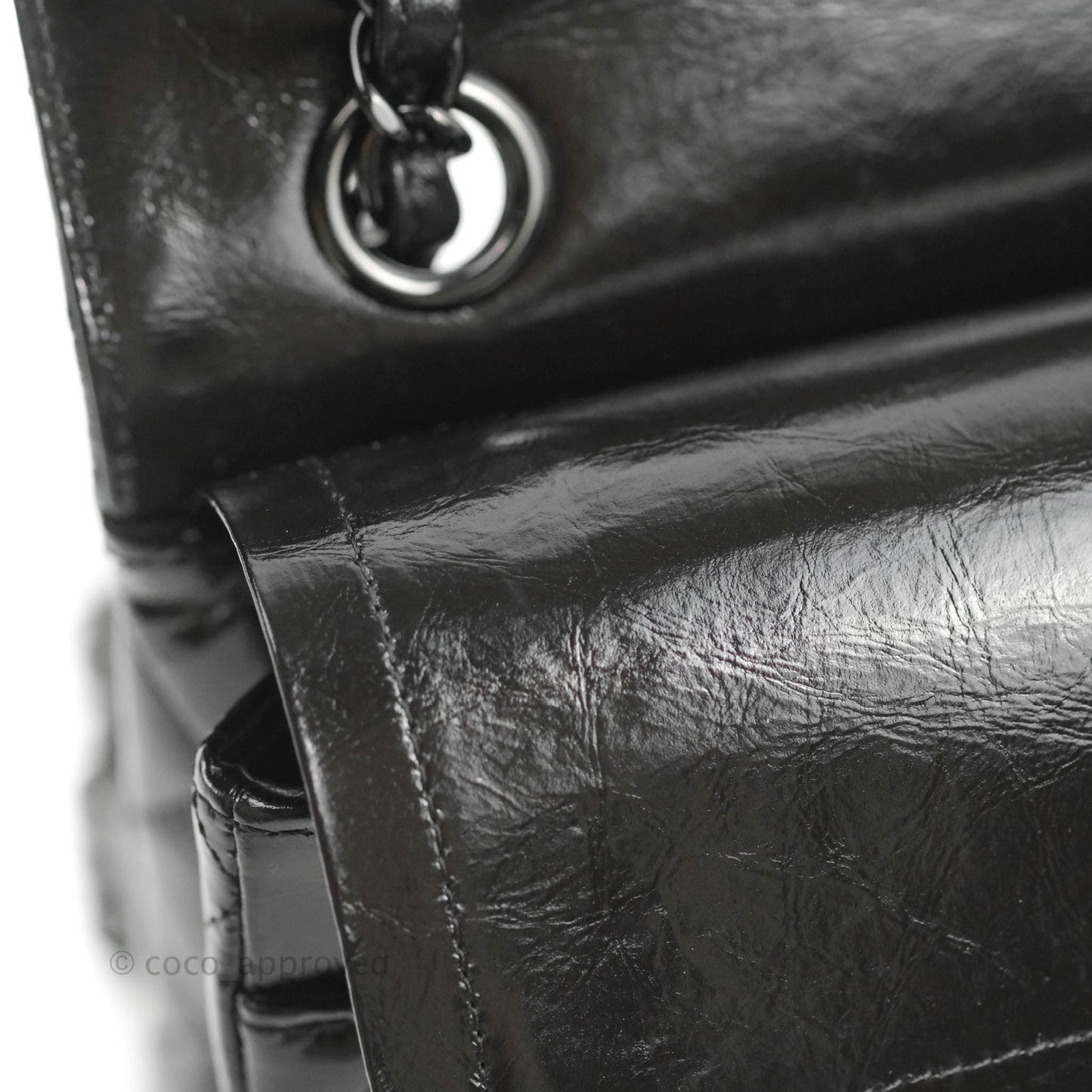 Chanel Small Classic Quilted Flap So Black Glazed Crumpled Calfskin