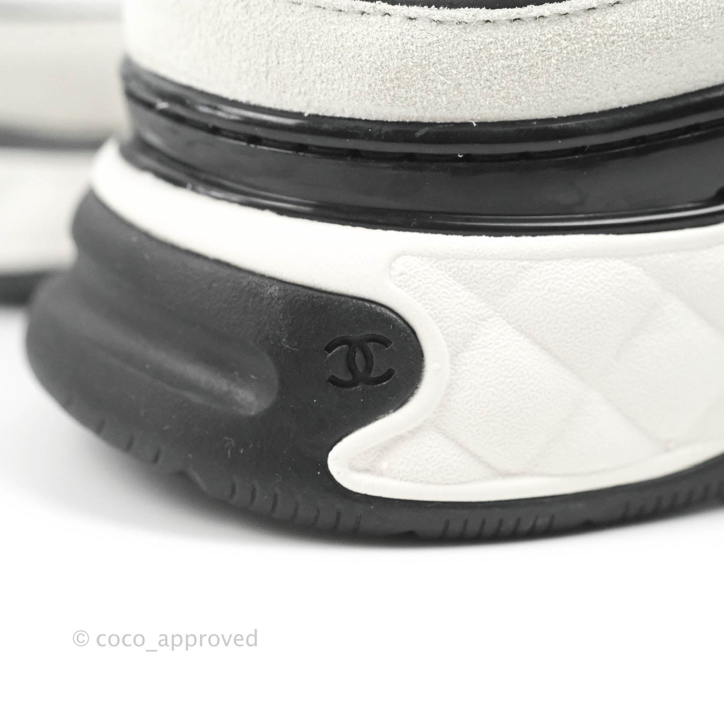 Chanel Black White Sneakers Size 36.5
