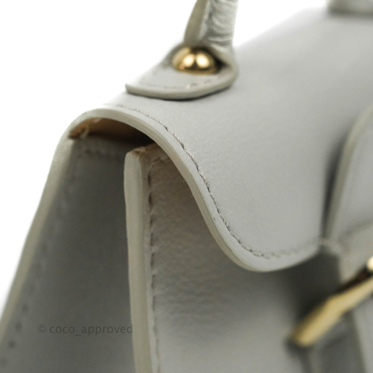 Delvaux Mini Brillant Bag Charm Light Grey Calfskin