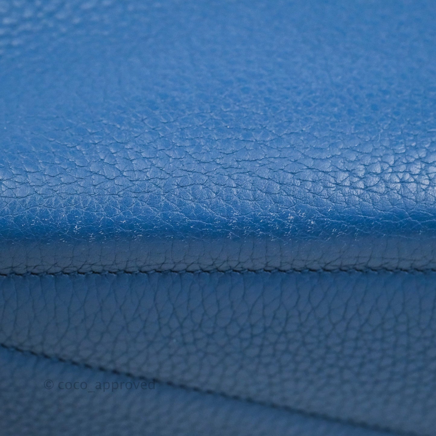 Hermes Victoria II 35 Bag Blue Paradis Clemence Palladium Hardware