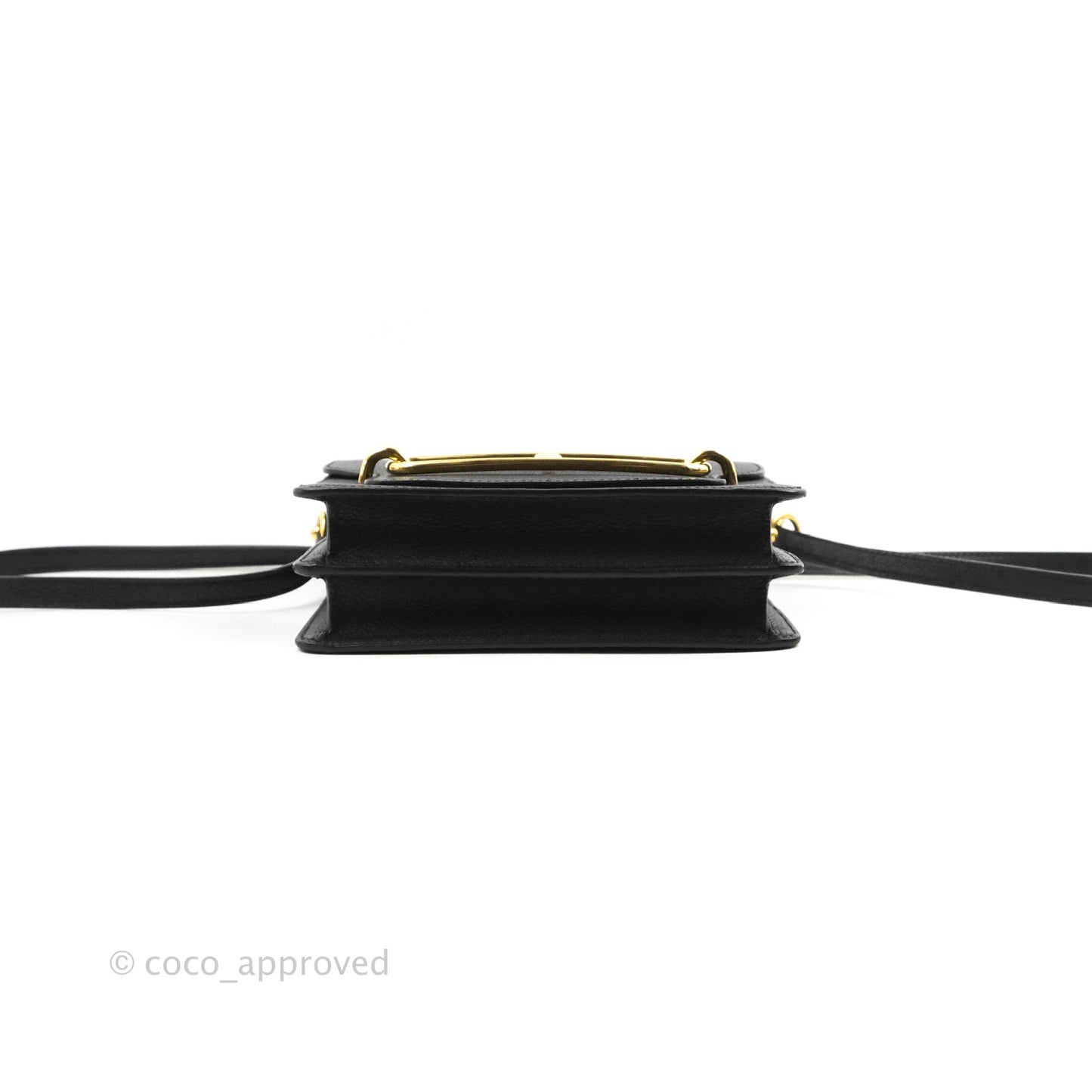 Hermès Roulis Mini 18 Black TM Gold Hardware