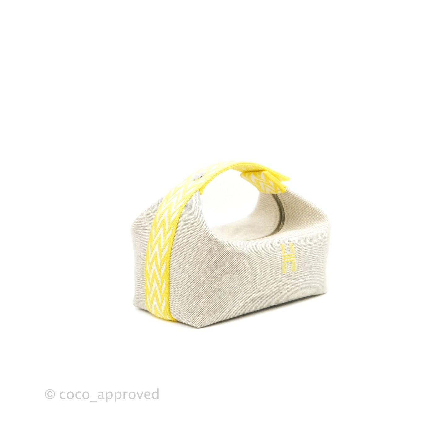 Hermès Canvas Small Bride-A-Brac Pouch Natural Jaune Citron