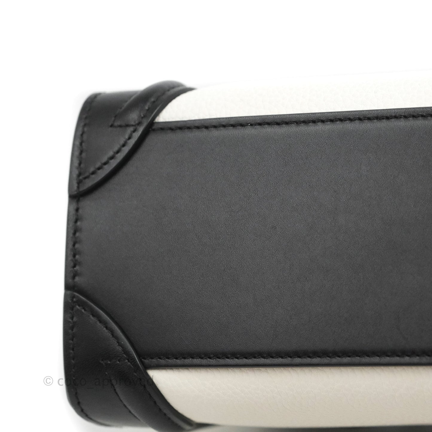 Celine Nano Luggage Bag Tricolour Light Beige/White/Black Grained Calfskin