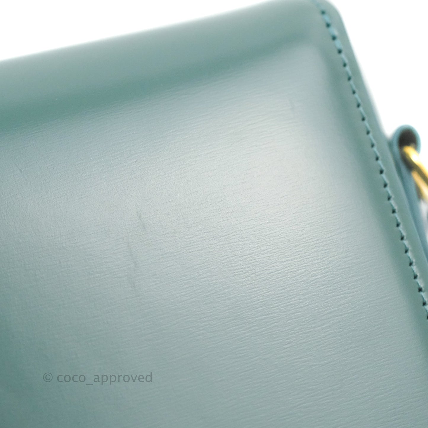 Celine Teen Triomphe Bag Shiny Calfskin Green Smoke