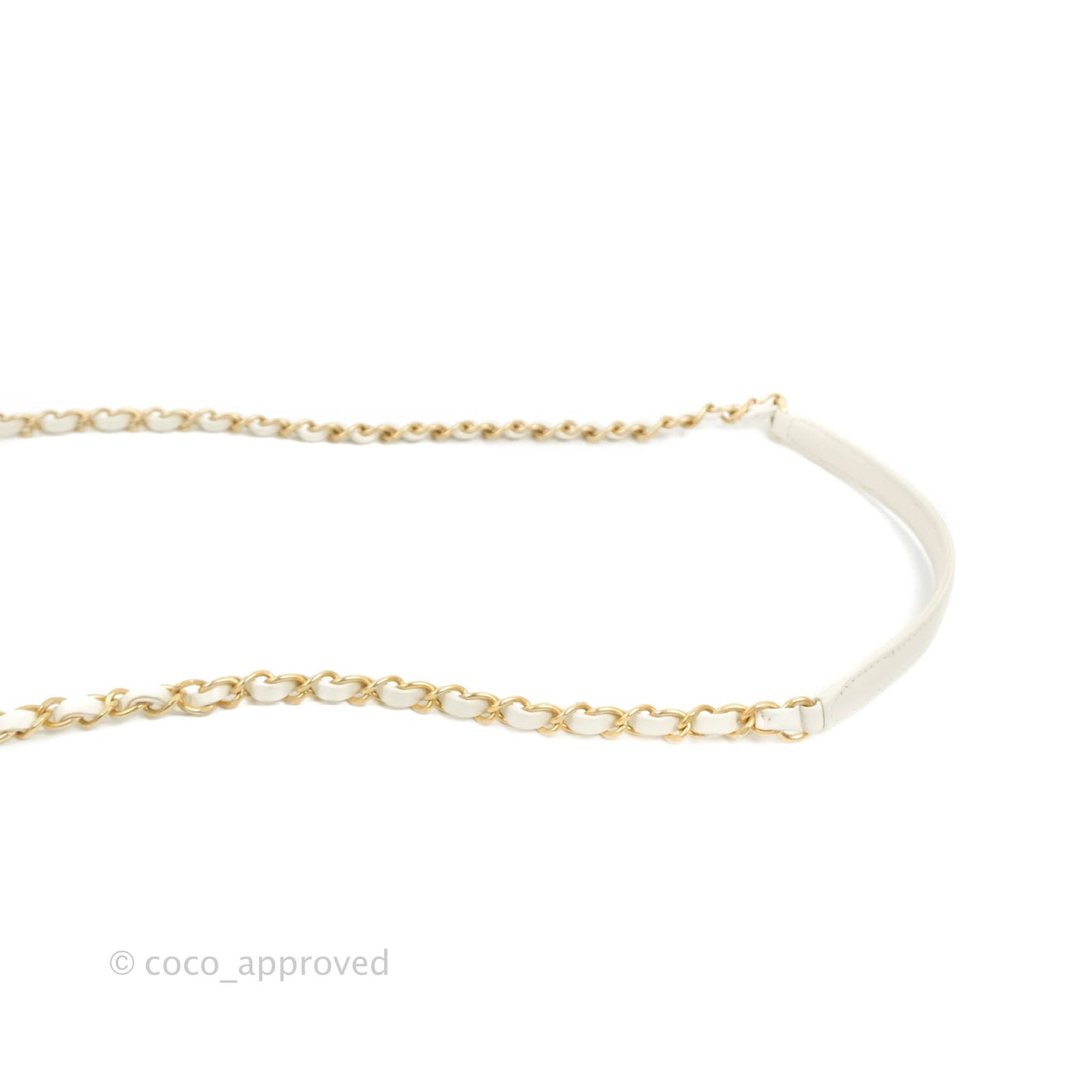 Chanel Quilted Medium CC Filigree Vanity Case White Caviar Aged Gold Hardware