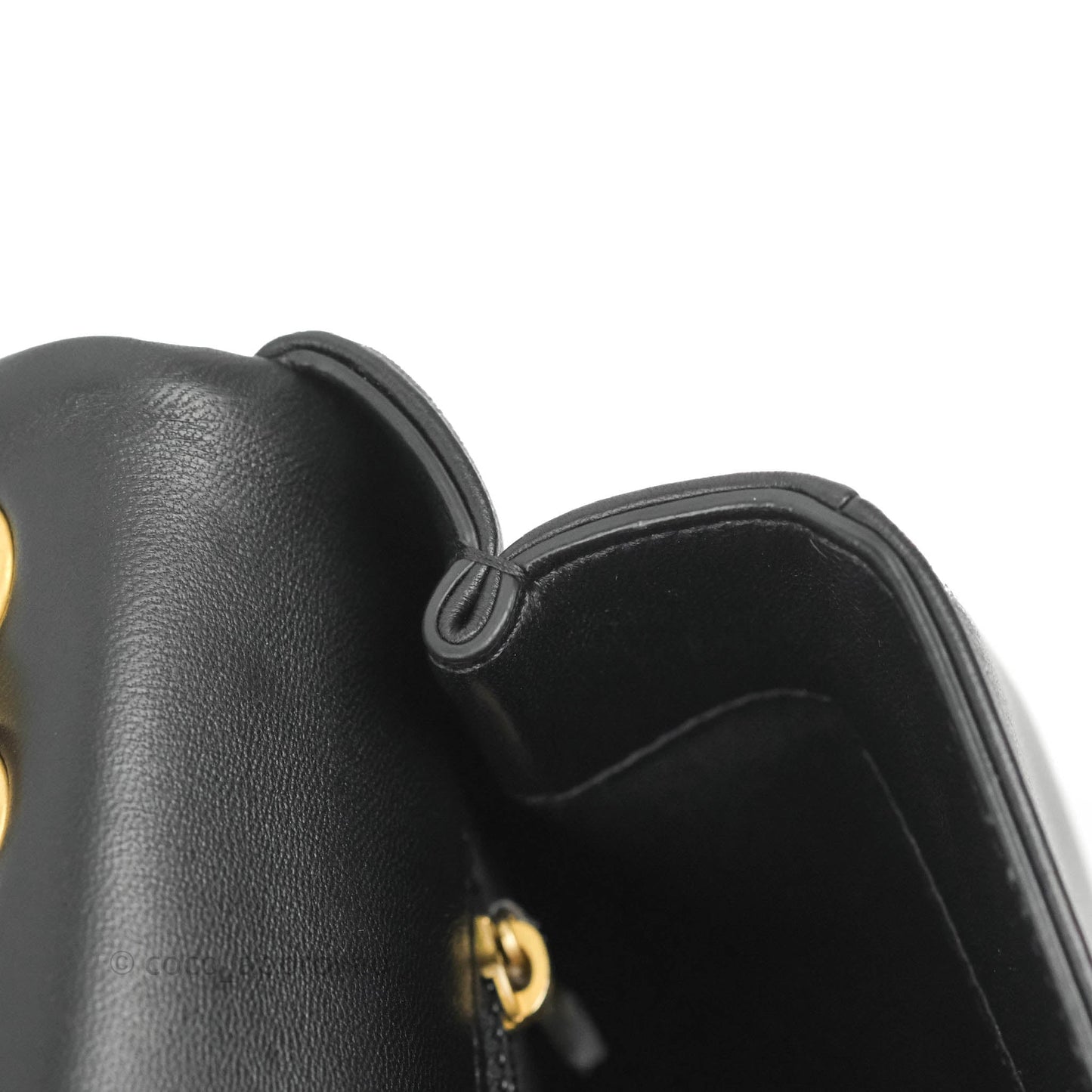 Chanel Large Flap Bag With Woven CC Logo Black Lambskin Gold Hardware 22C