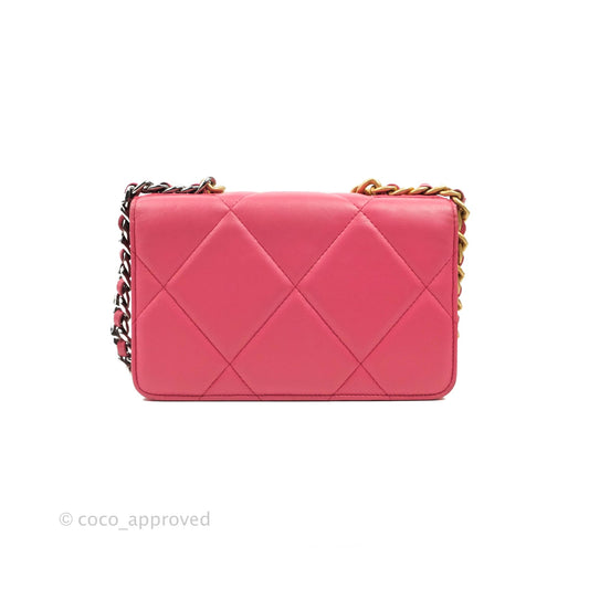Chanel 19 Wallet on Chain WOC Pink Mixed Hardware