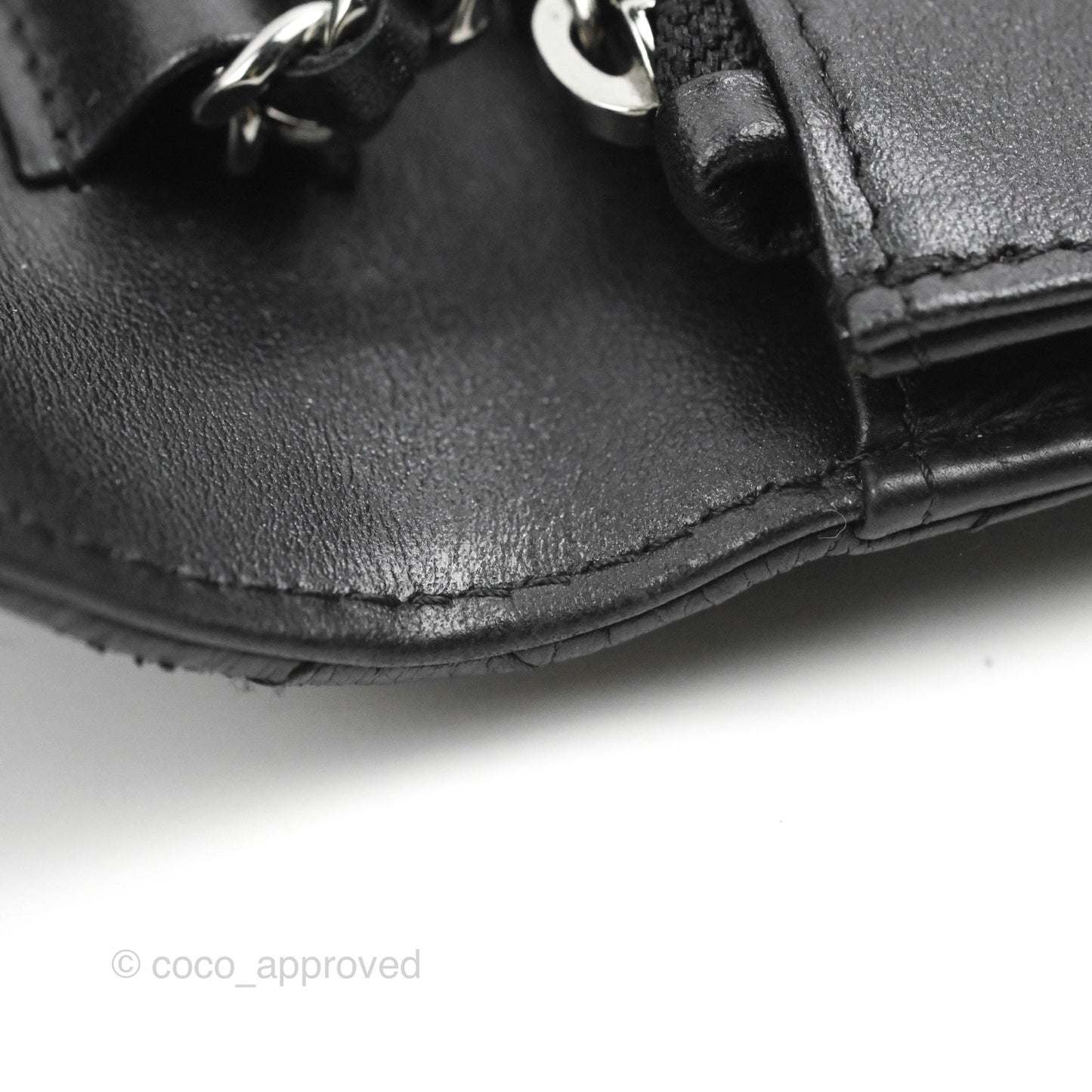 Chanel  Quilted Tassel Wallet On Chain WOC Black Aged Calfskin