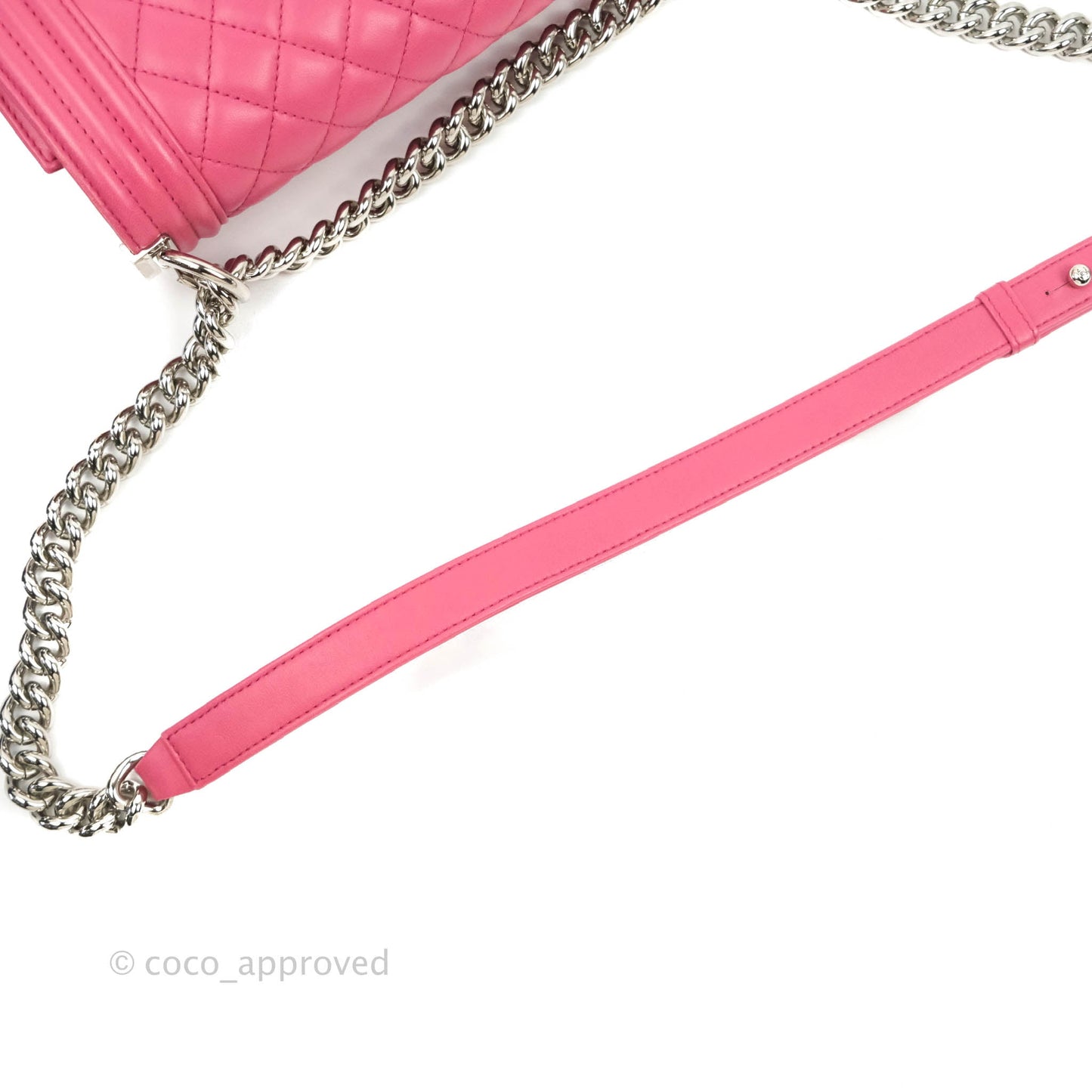 Chanel Quilted Medium Boy Dark Pink Calfskin Silver Hardware