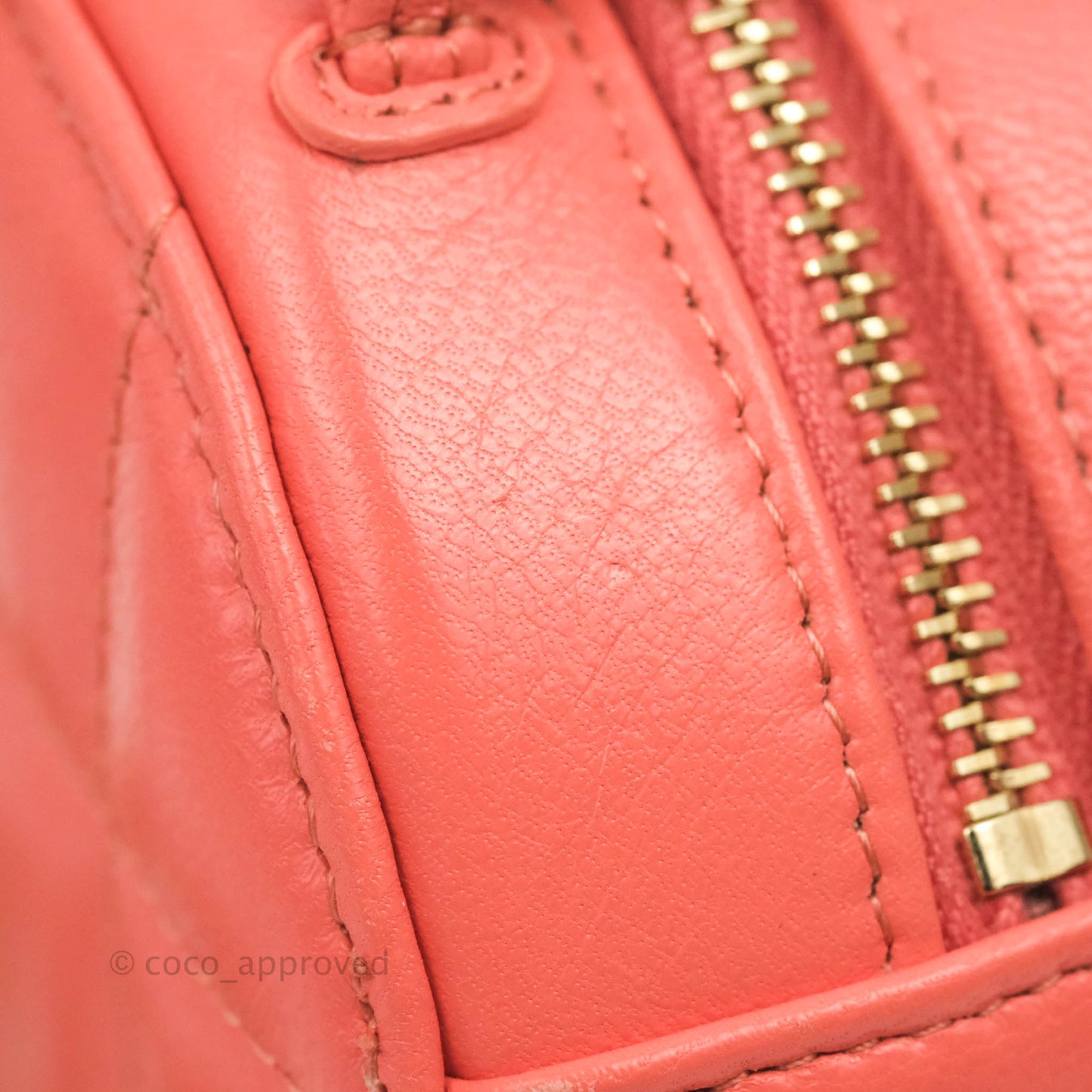 Chanel 19 Round Clutch With Chain Coral Pink Mixed Hardware