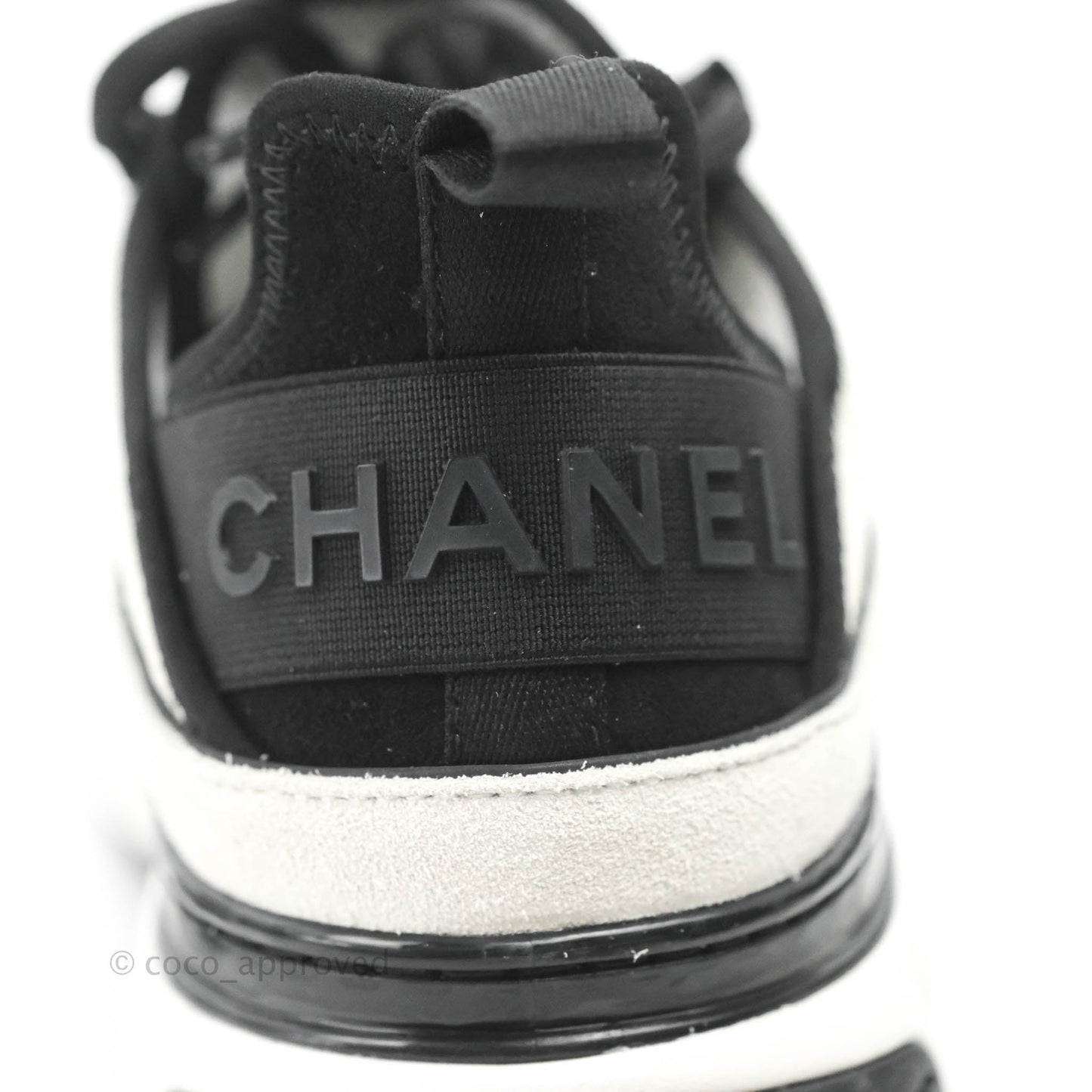 Chanel Black White Sneakers Size 36.5