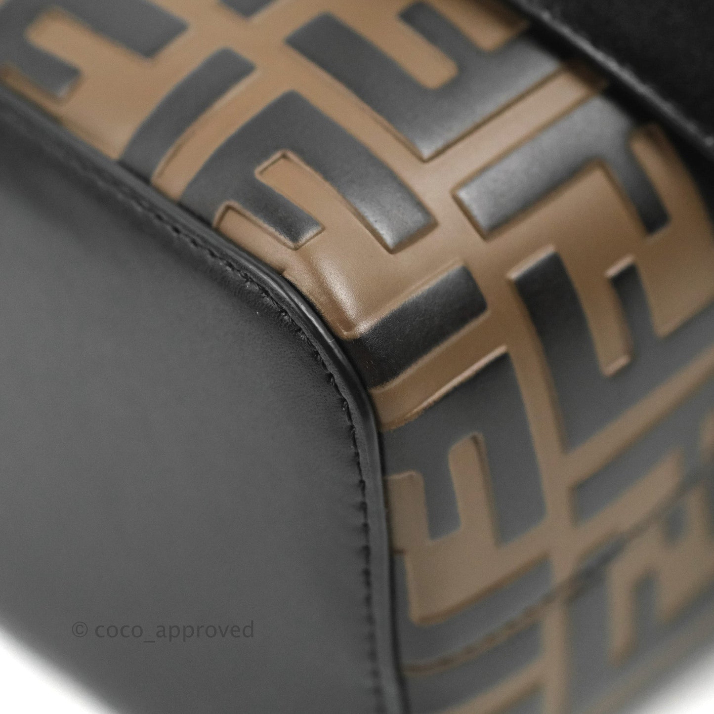 Fendi Mini Mon Tresor Bucket Bag FF Motif Brown