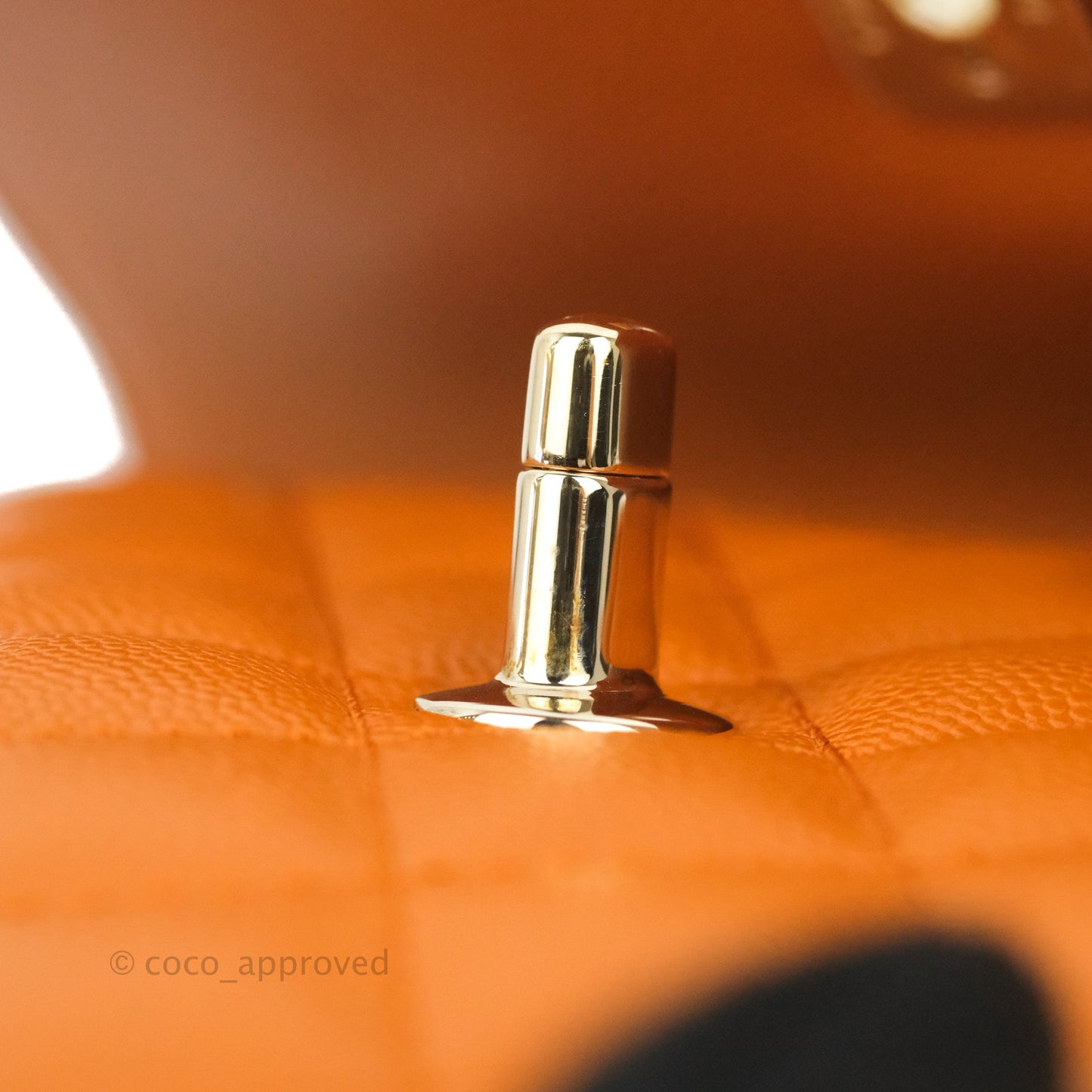 Chanel Small Coco Handle Quilted Caramel Caviar Gold Hardware 21A