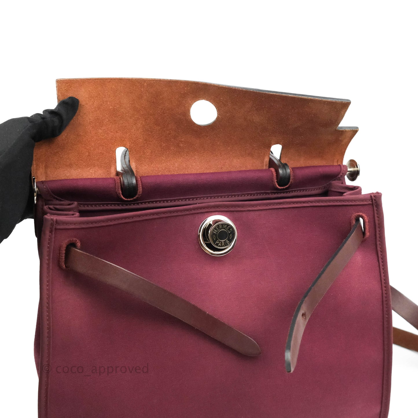 Hermès Herbag Zip 31 in Prune Hunter Cowhide & Canvas Palladium Hardware