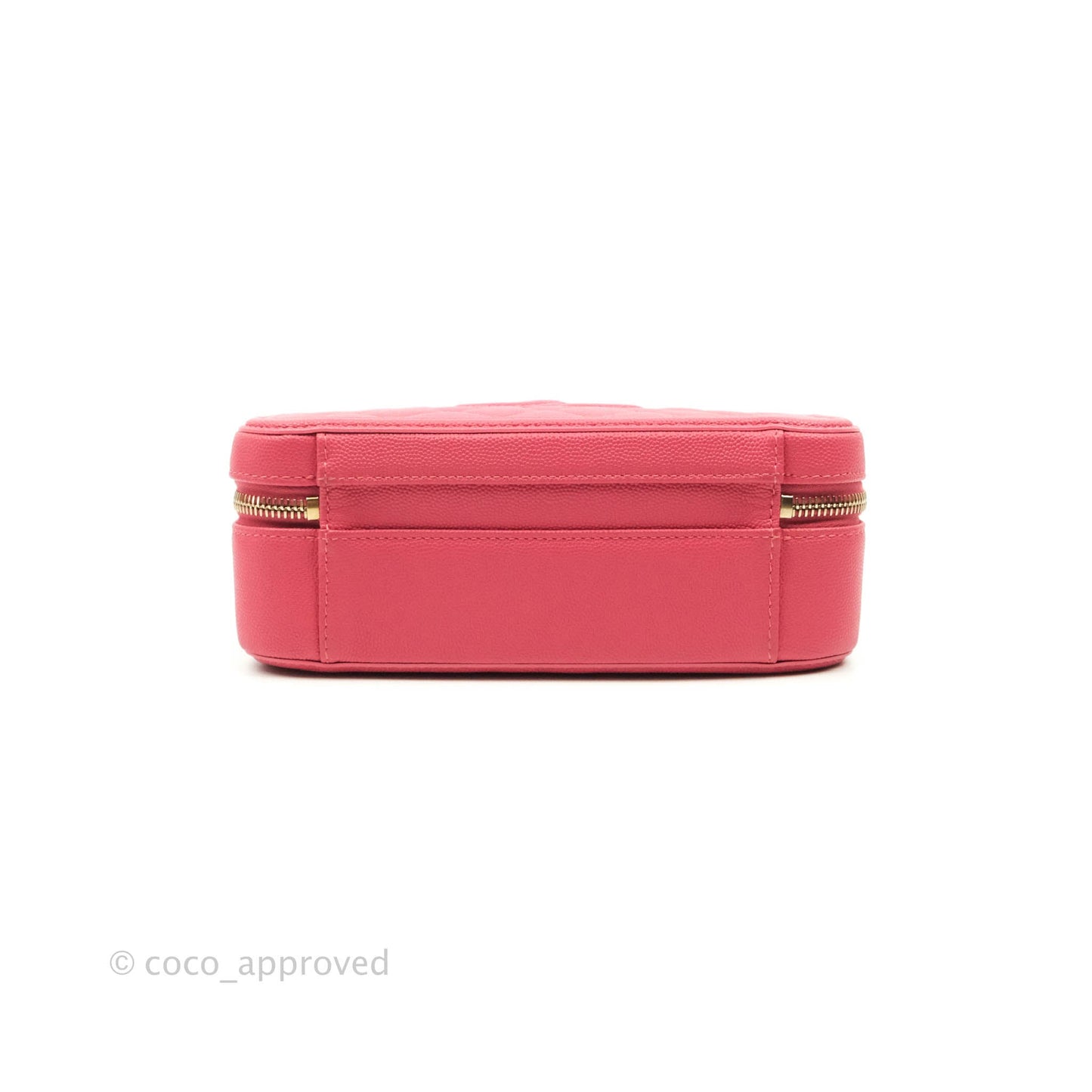 Chanel Quilted Medium CC Filigree Vanity Case Rosy Pink Caviar Gold Hardware