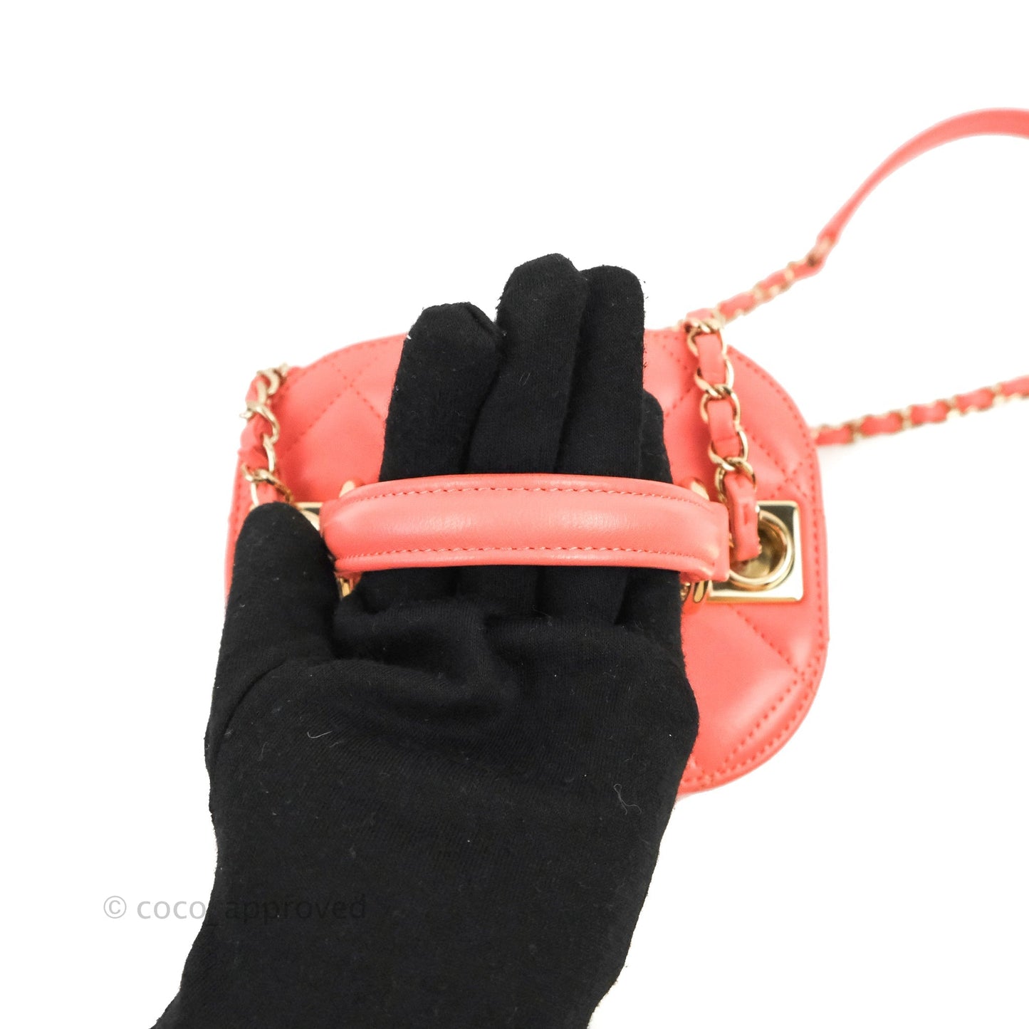 Chanel Trendy CC Vanity Case Coral Pink Lambskin Gold Hardware