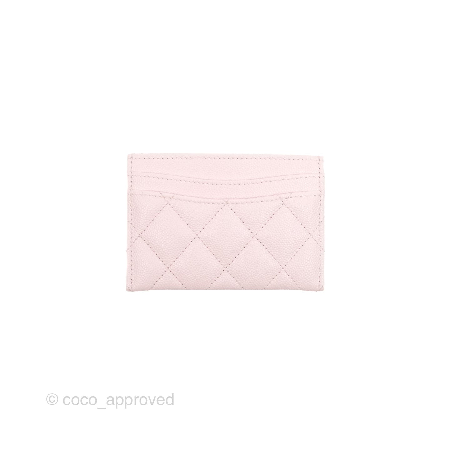 Chanel Classic Flat Card Holder Pink Caviar Gold Hardware