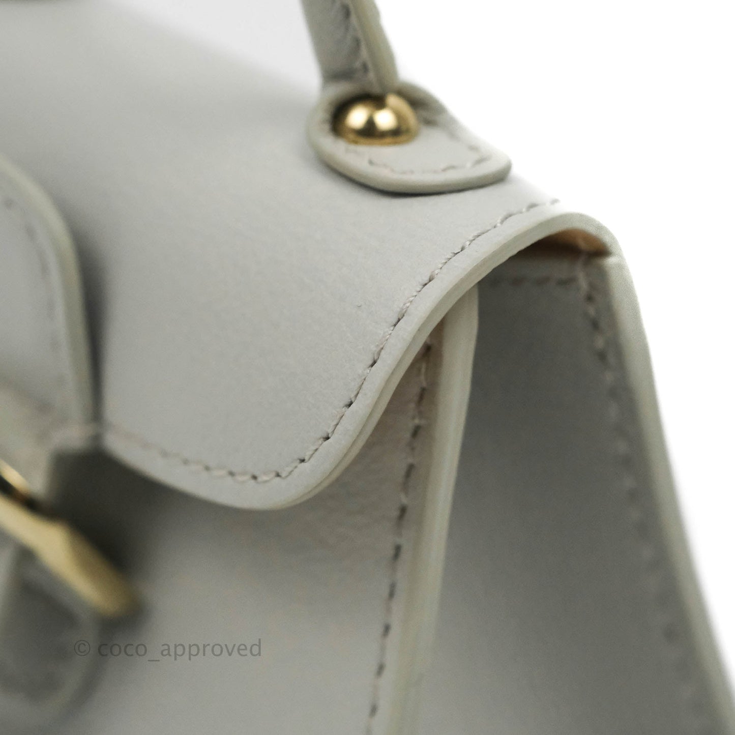 Delvaux Mini Brillant Bag Charm Light Grey Calfskin