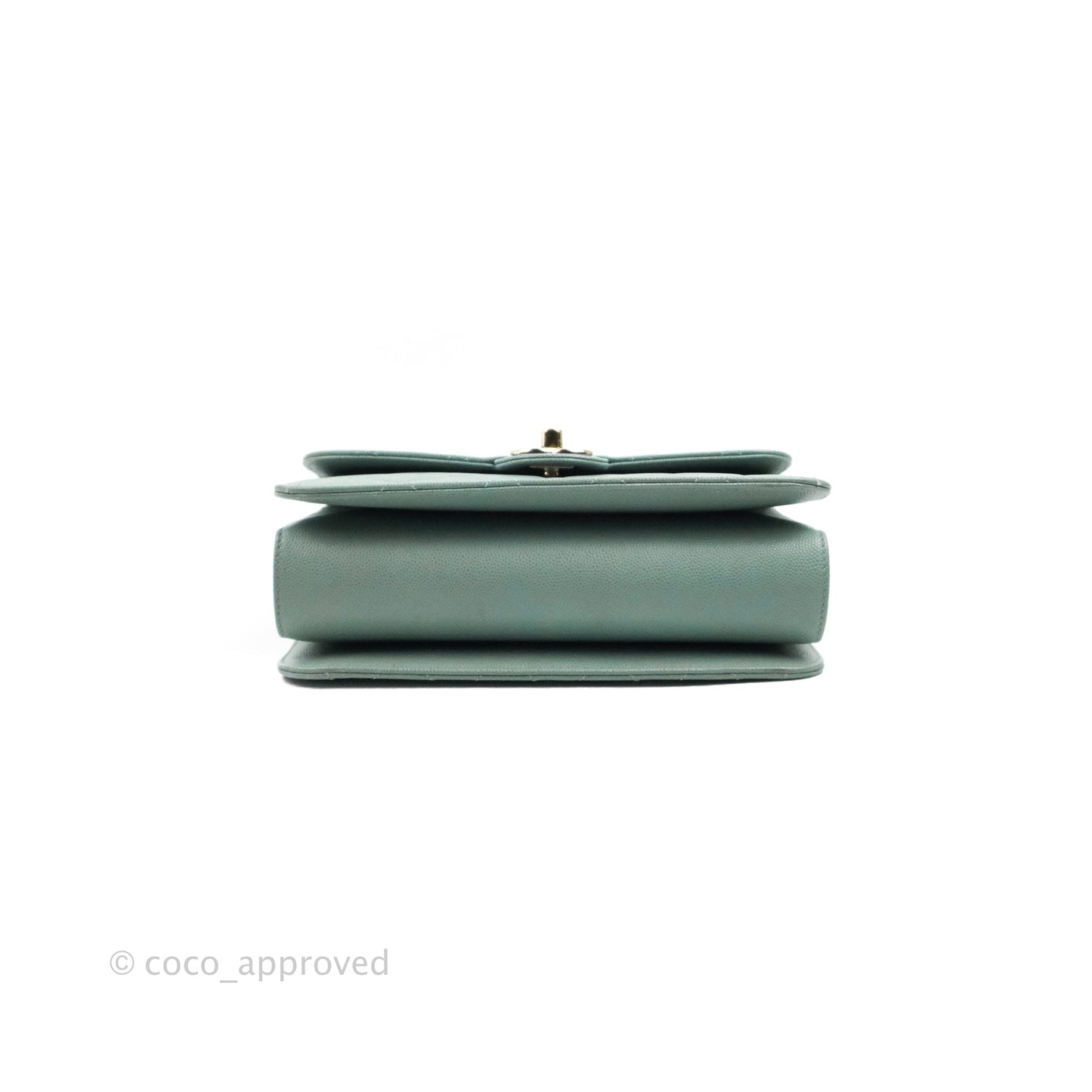Chanel Quilted Like The Wallet Flap Blue-Greyish Caviar Gold Hardware