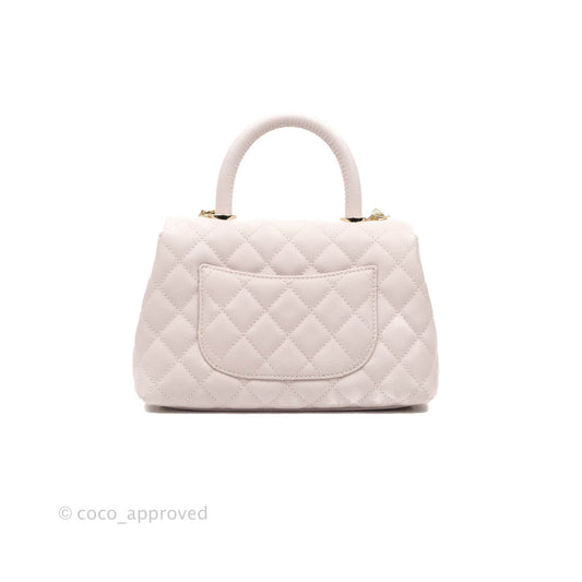 Chanel Small Coco Handle Light Lilac Pink Caviar Gold Hardware 20A