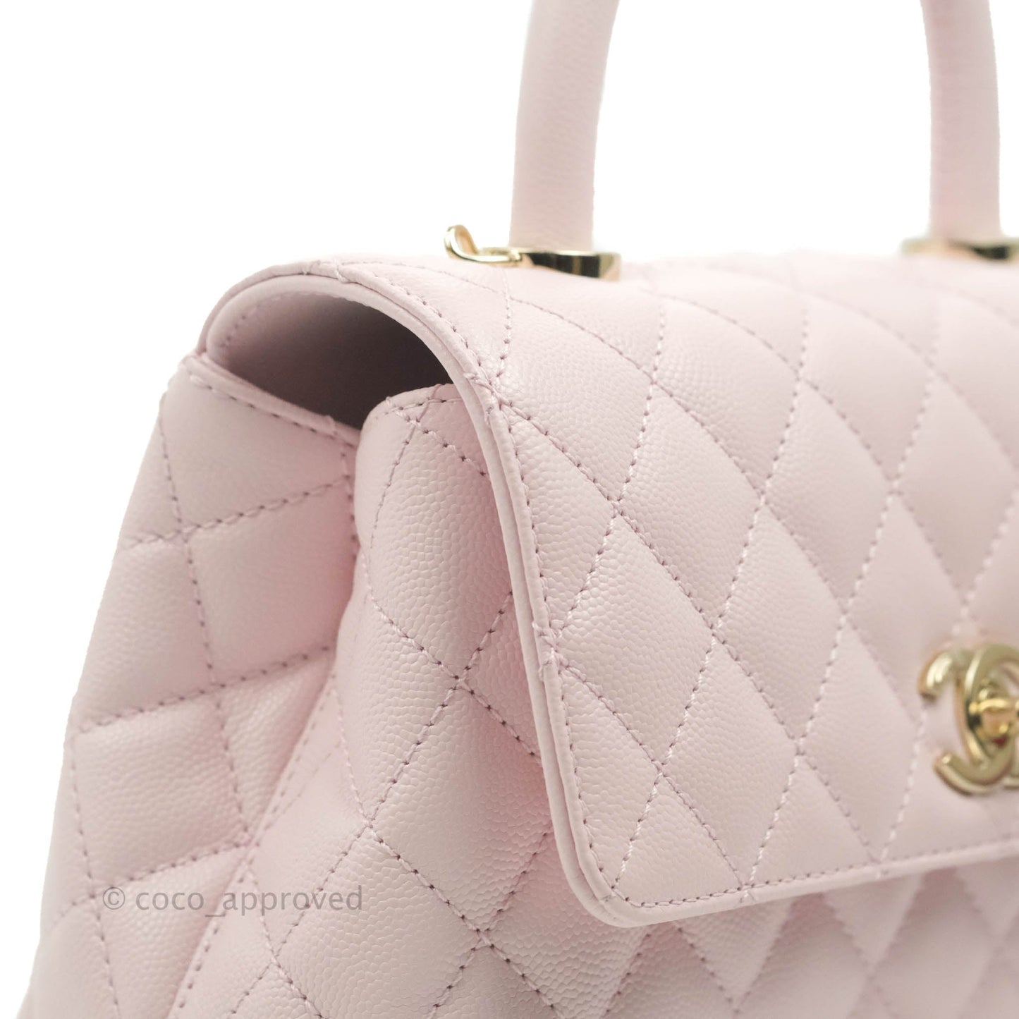 Chanel Small Coco Handle Light Pink Caviar Gold Hardware
