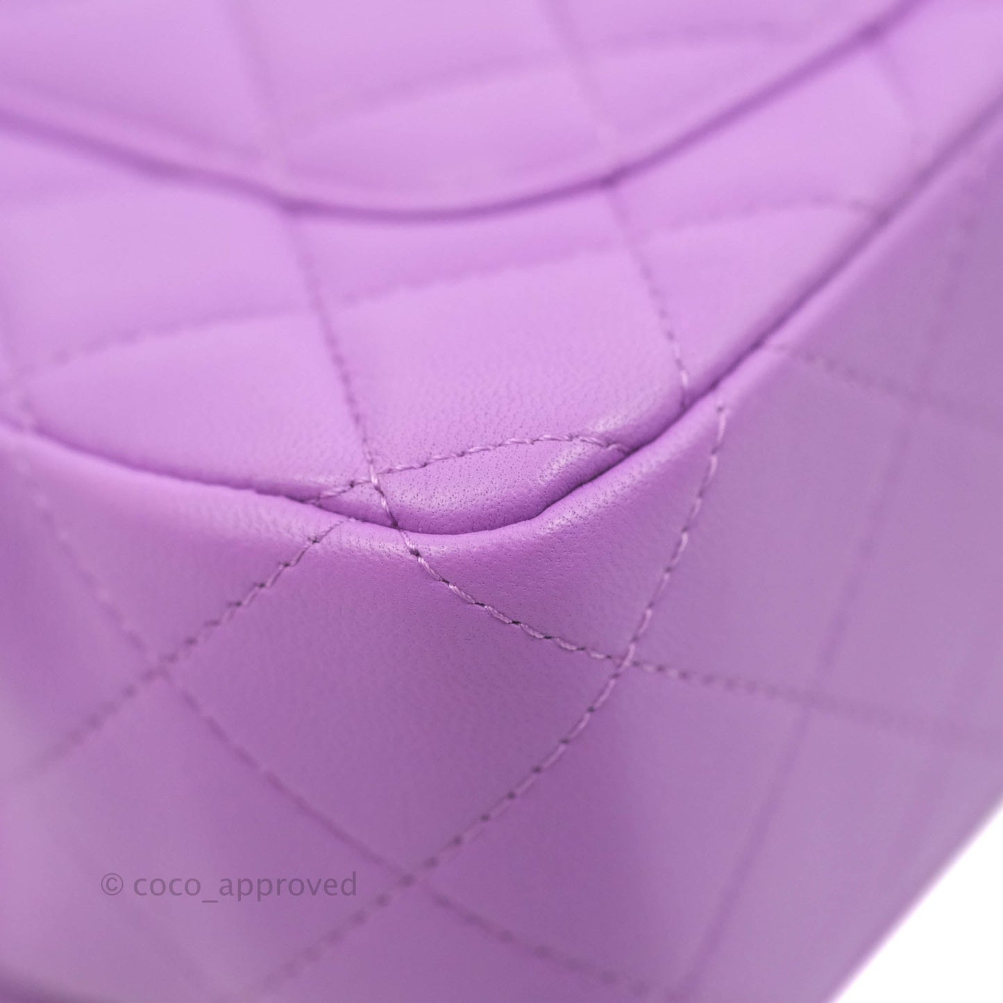 Chanel Quilted Mini Rectangular Flap Purple Lambskin Silver Hardware