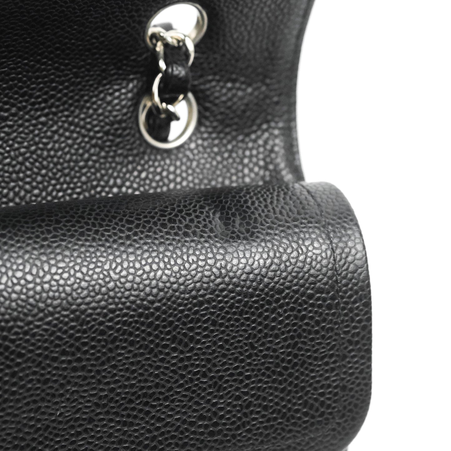 Chanel Classic M/L Medium Flap Quilted Black Caviar Silver Hardware