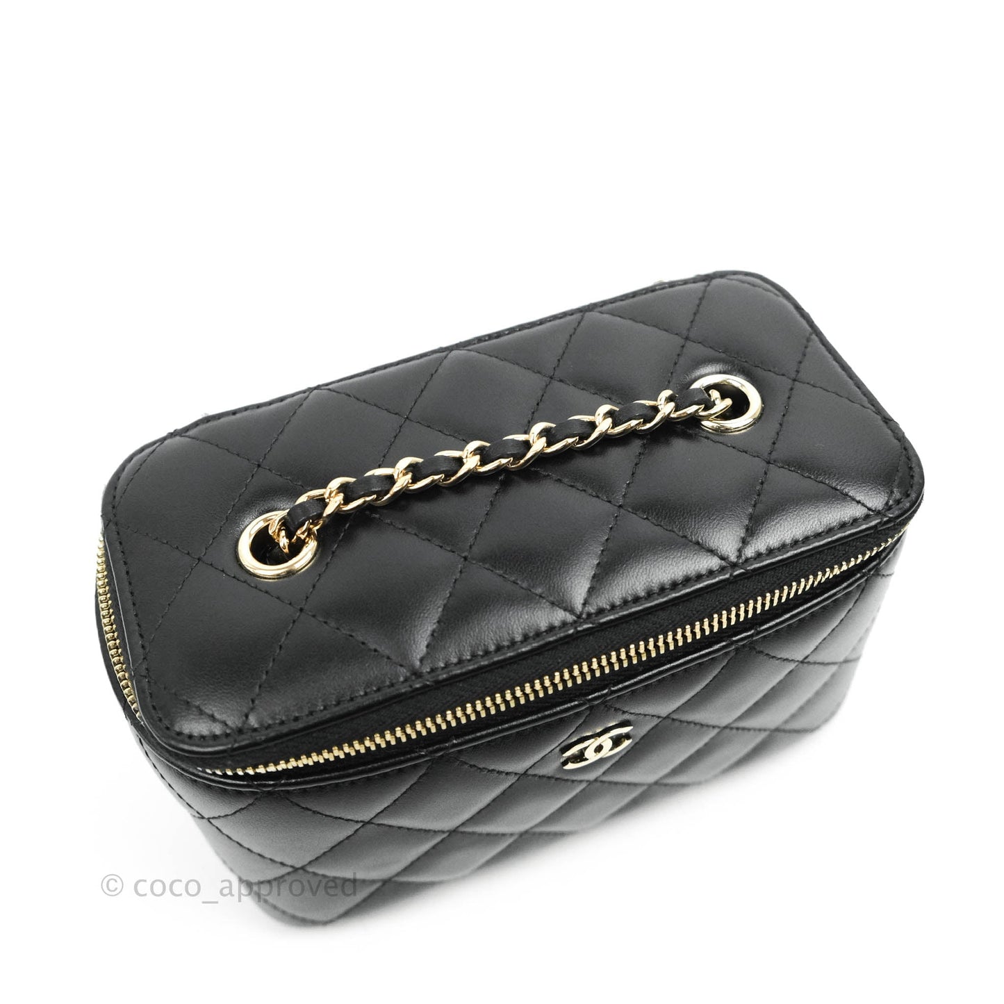 Chanel Vanity with Classic Chain Black Lambskin Gold Hardware