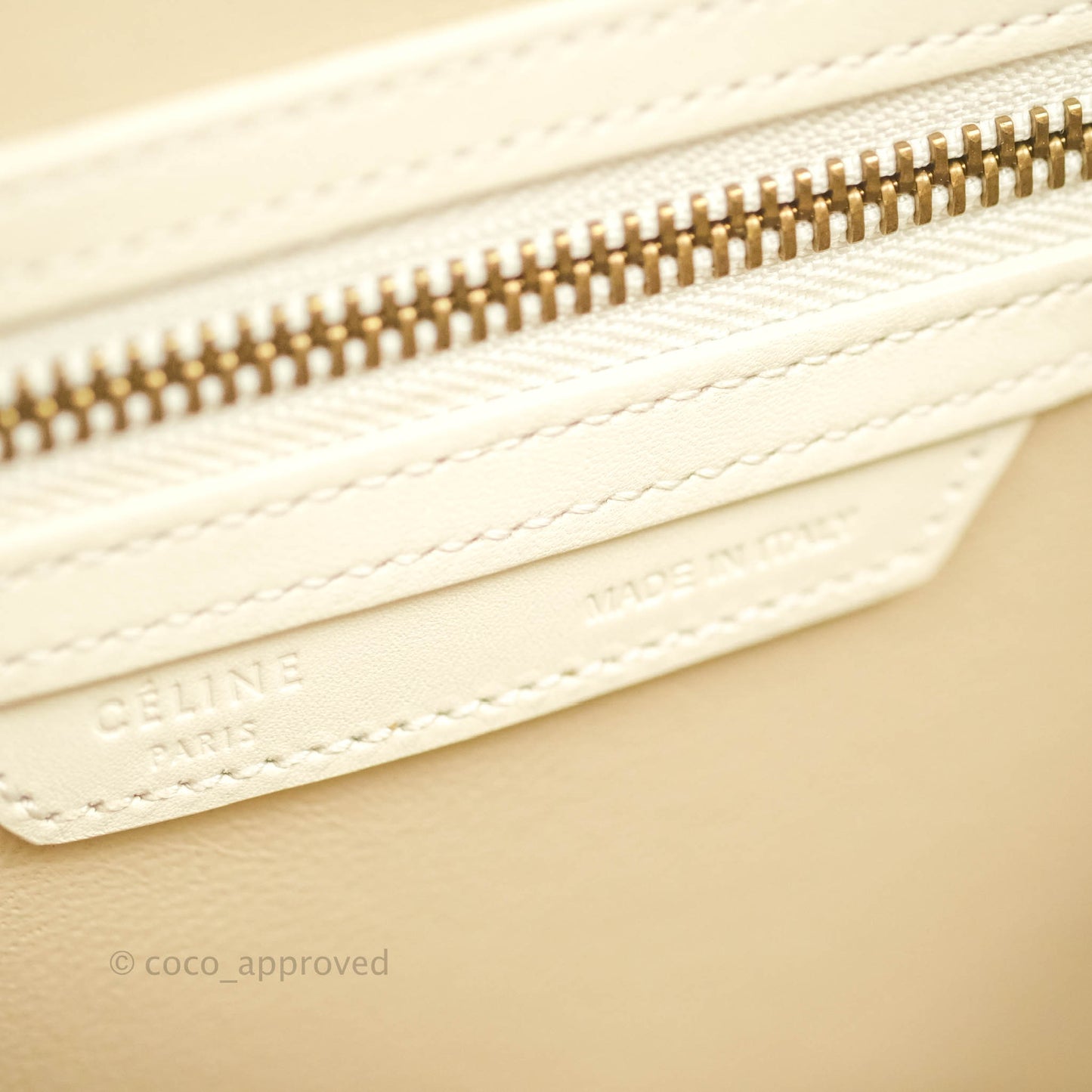Celine Micro Luggage Handbag Light Beige Smooth Calfskin Gold Hardware