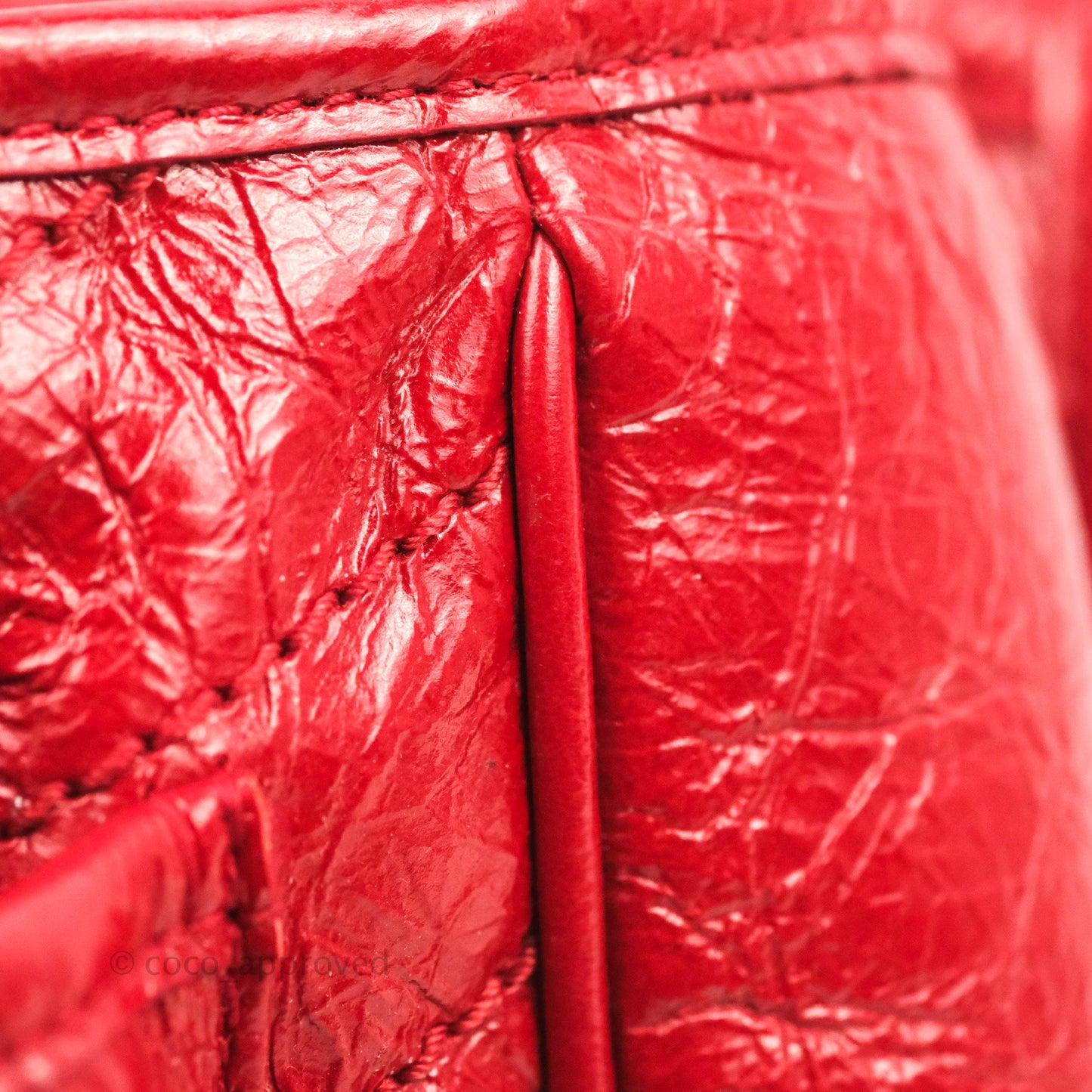 Saint Laurent Medium Crinkled Calfskin Matelasse Monogram Niki Chain Satchel Red Ruthenium Hardware