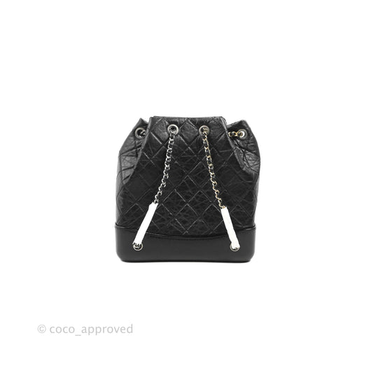 Chanel Small Gabrielle Backpack Black Aged Calfskin