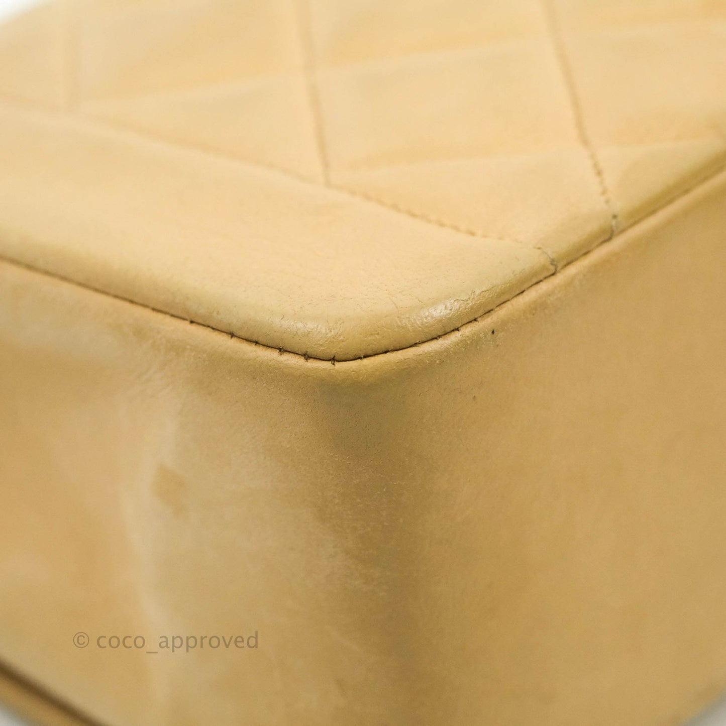 Chanel Vintage Small Quilted Classic Diana Flap Bag Beige Lambskin 24K Gold Hardware