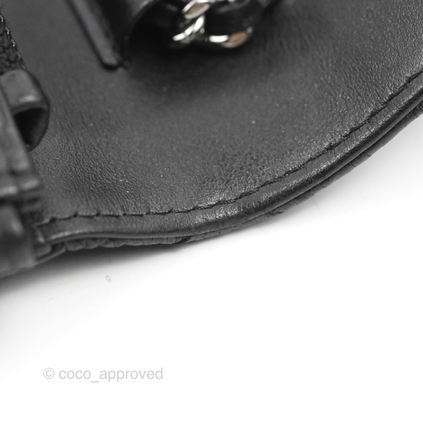 Chanel  Quilted Tassel Wallet On Chain WOC Black Aged Calfskin