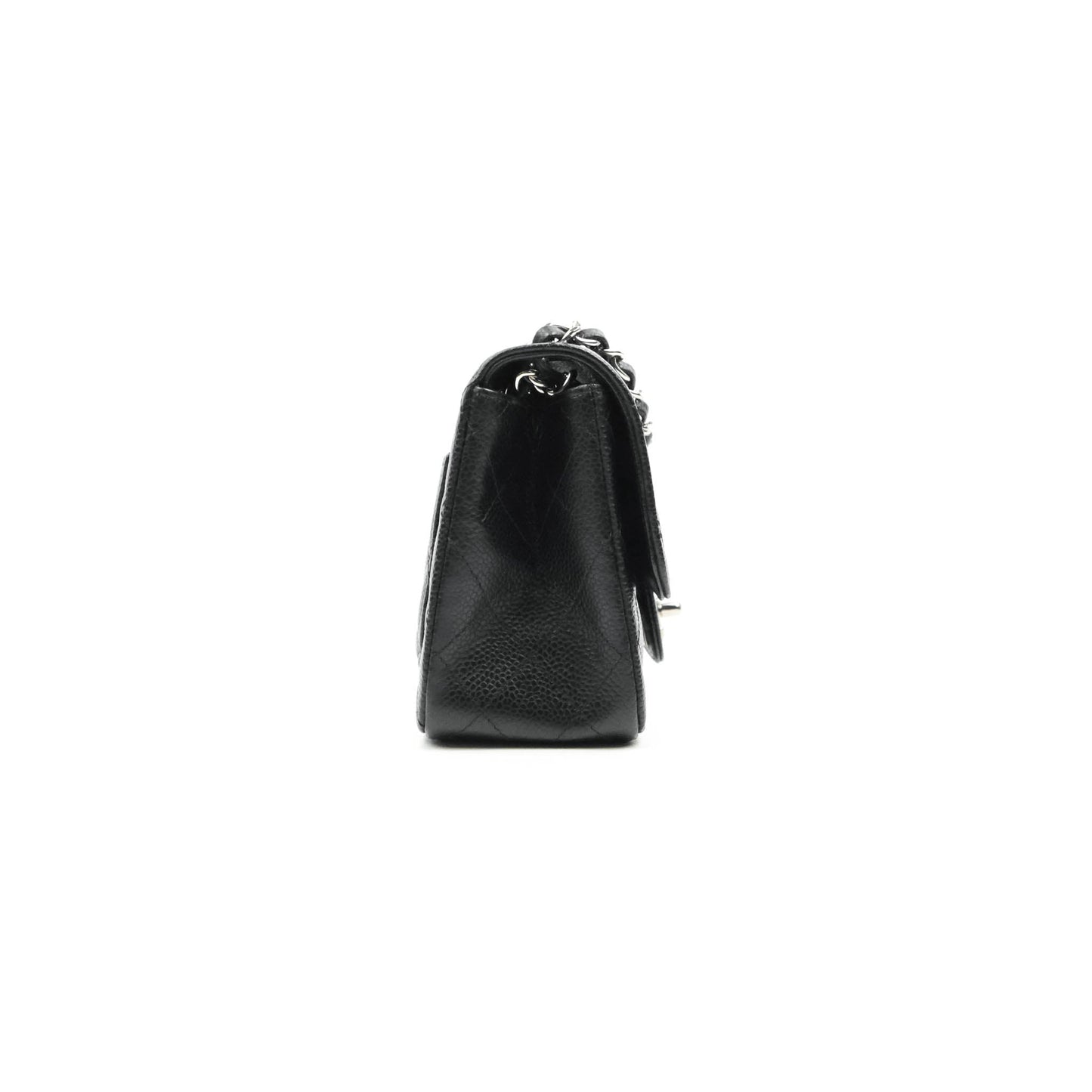 Chanel Mini Square Black Caviar Silver Hardware