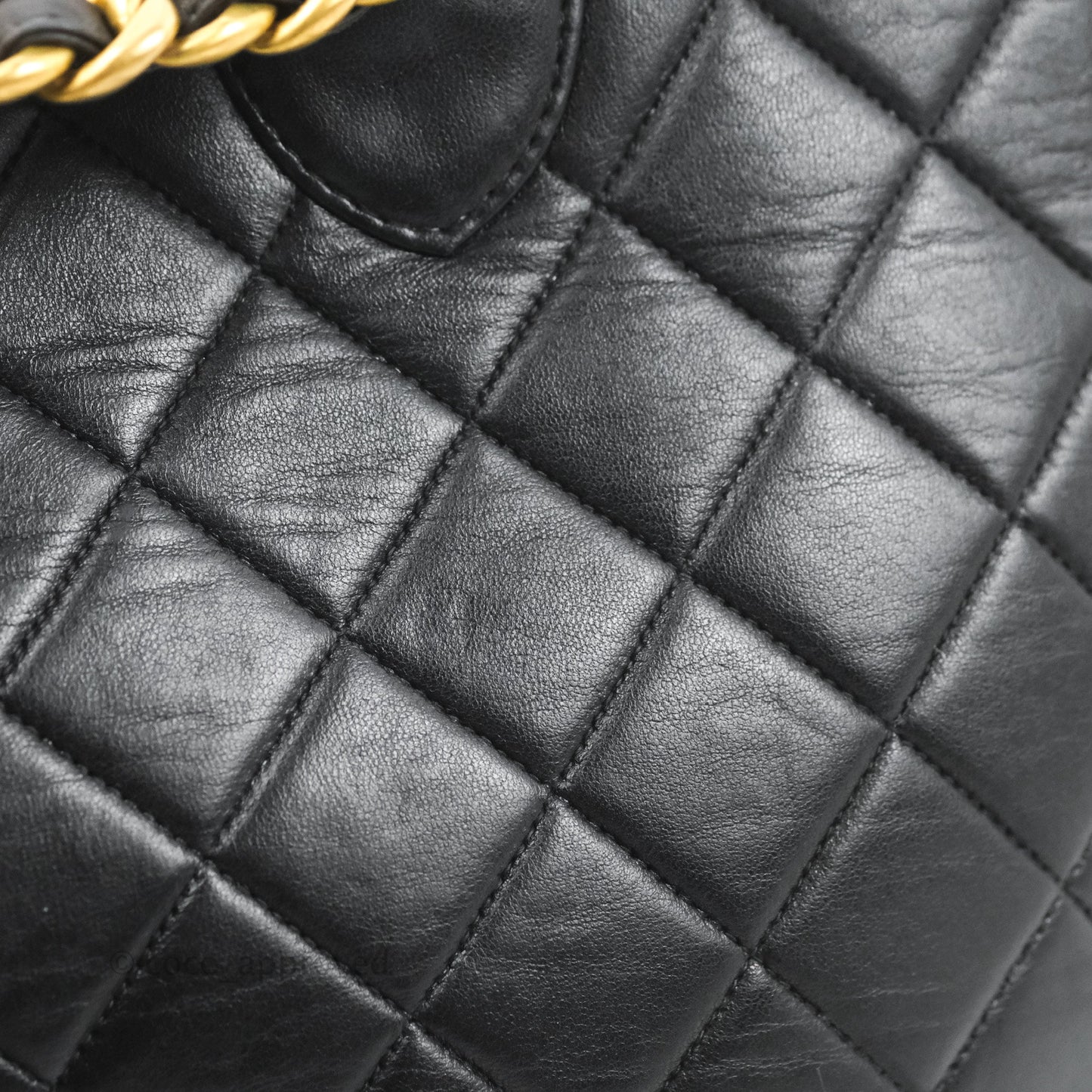 Chanel Vintage CC Duma Backpack Black Lambskin 24K Gold Hardware