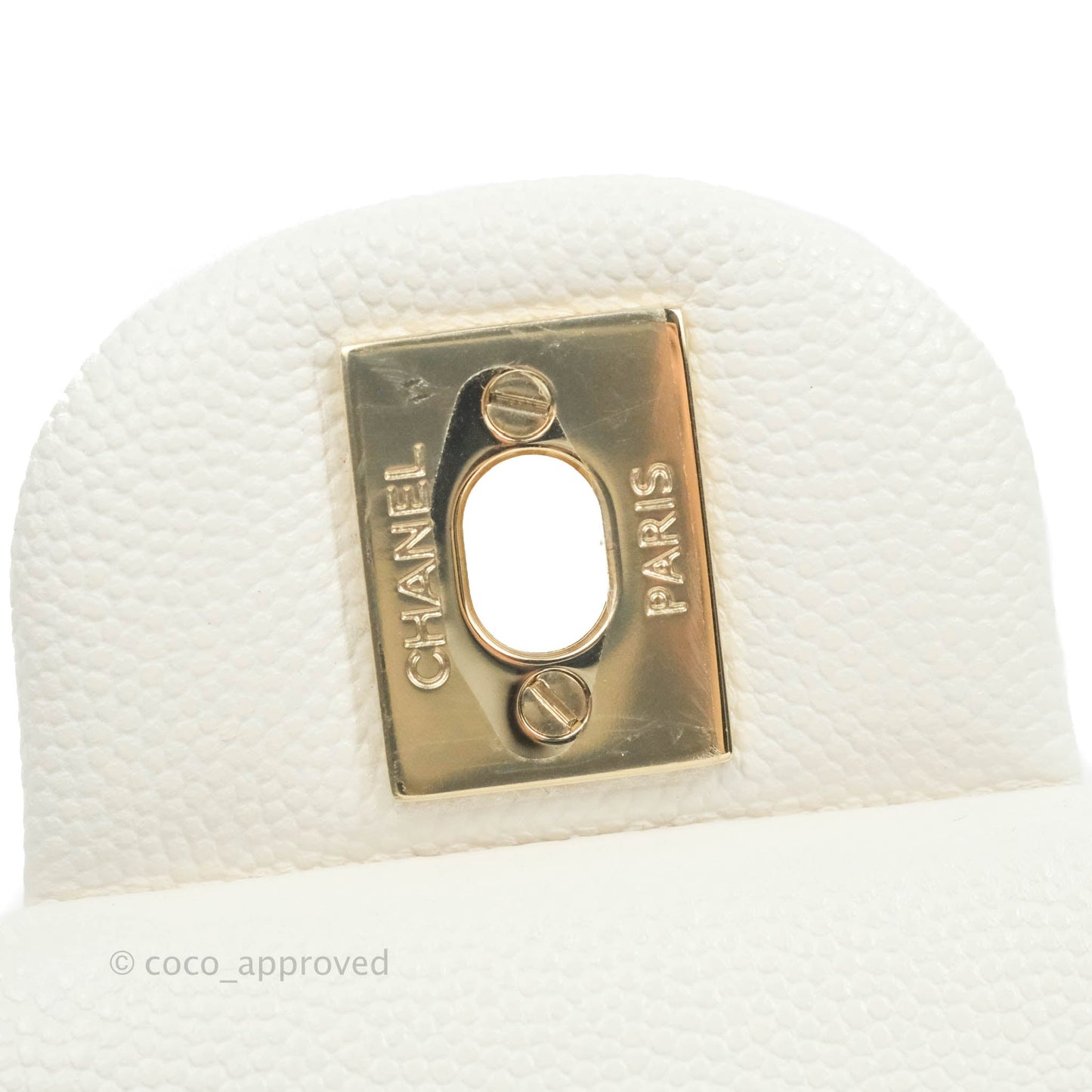 Chanel Classic Small S/M Flap White Caviar Gold Hardware