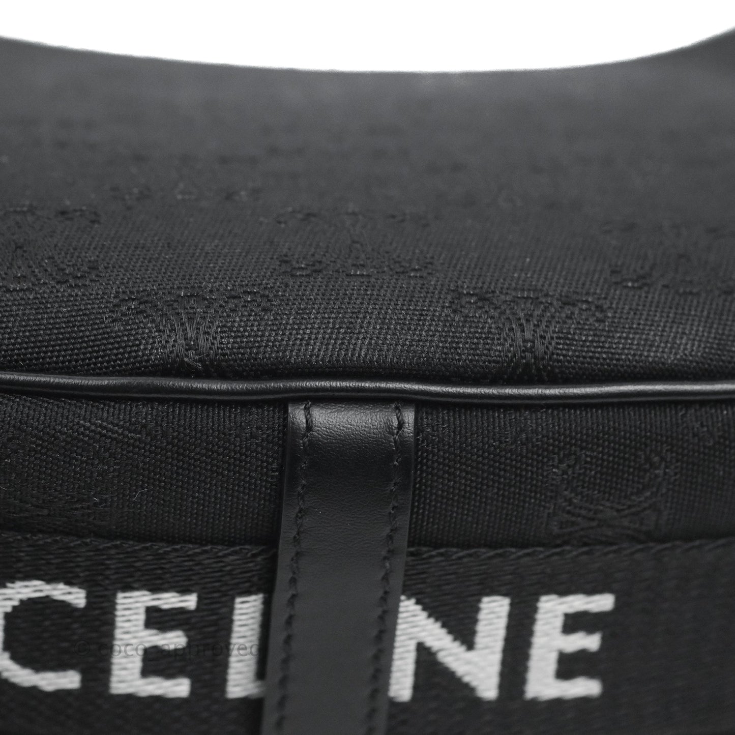 Celine Medium Ava Bag with Celine Strap Black Triomphe Jacquard Calfskin