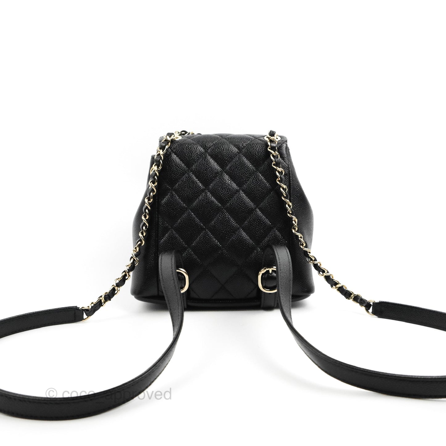 Chanel Duma Backpack Small Black Caviar Gold Hardware 23P