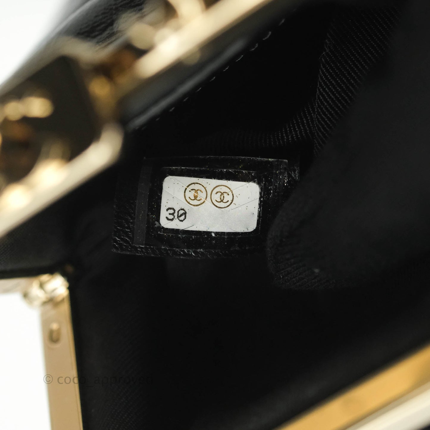 Chanel Kisslock Glasses Case Black Lambskin Gold Hardware 21C