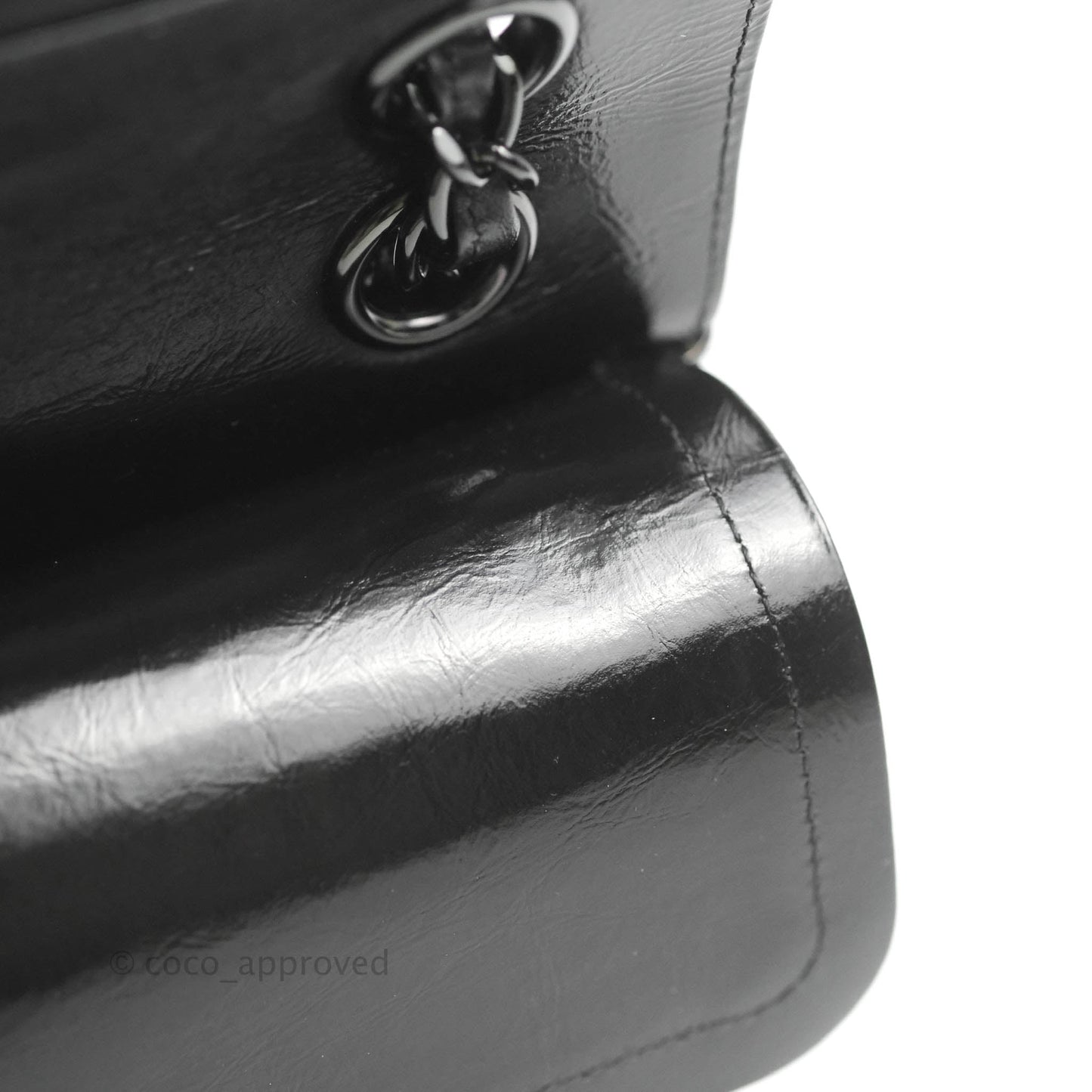 Chanel Small Classic Quilted Flap So Black Glazed Crumpled Calfskin