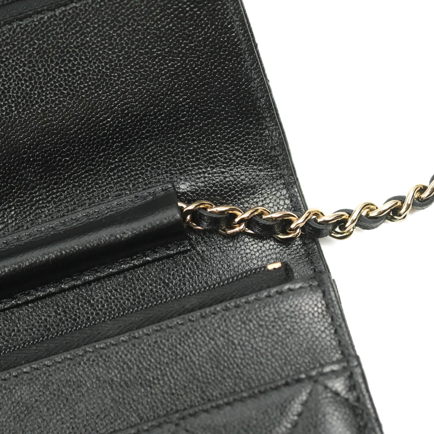 Chanel Quilted Wallet on Chain WOC Black Caviar Gold Hardware